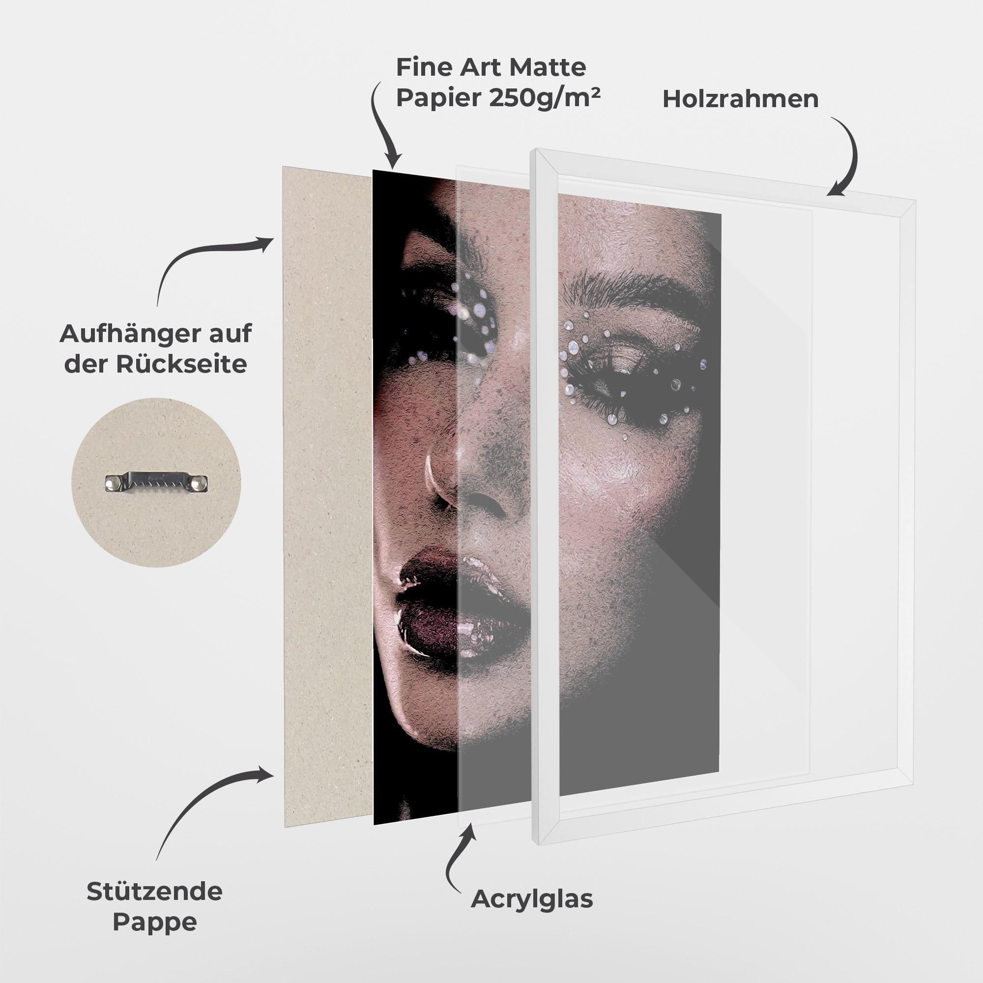 Gerahmte Poster Pretty Crystal Makeup mockup 1