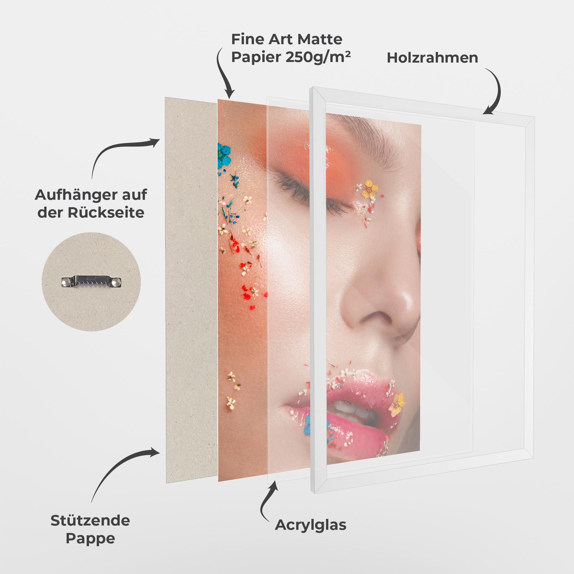 Gerahmte Poster Pretty Orange Make Up mockup 1