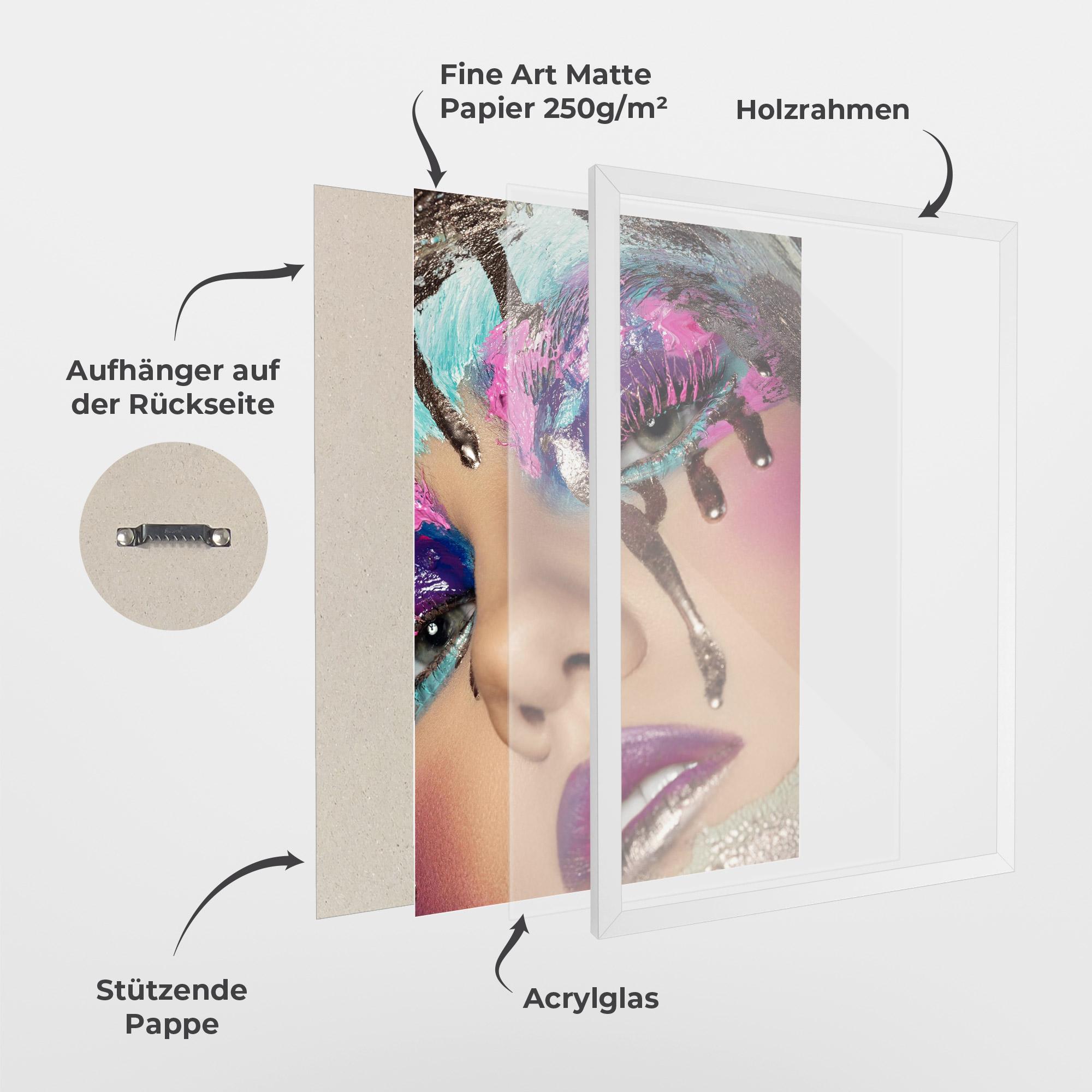 Gerahmte Poster Pretty Pink Eyelashes mockup 1