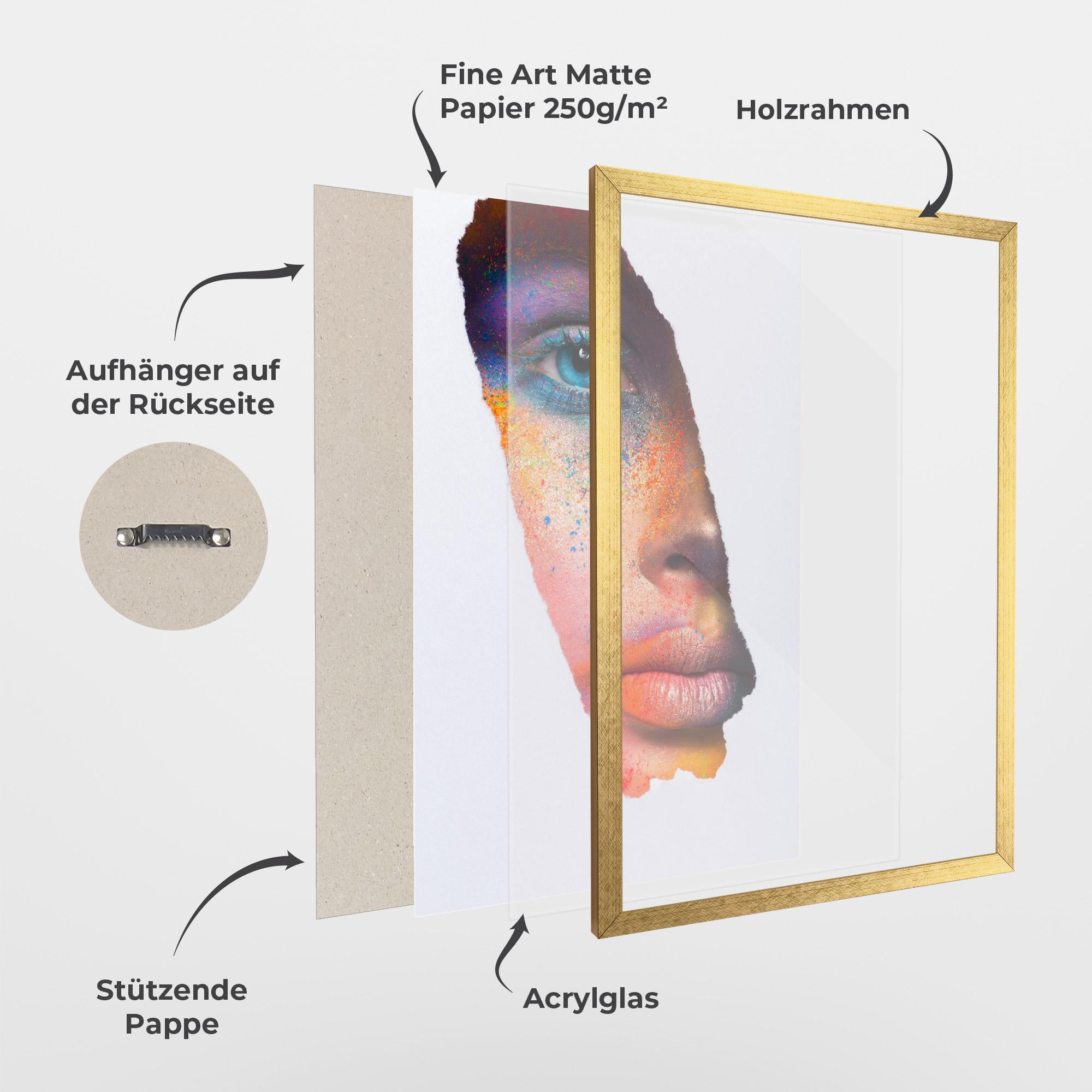 Gerahmte Poster Blue Eyelashes Makeup mockup 1