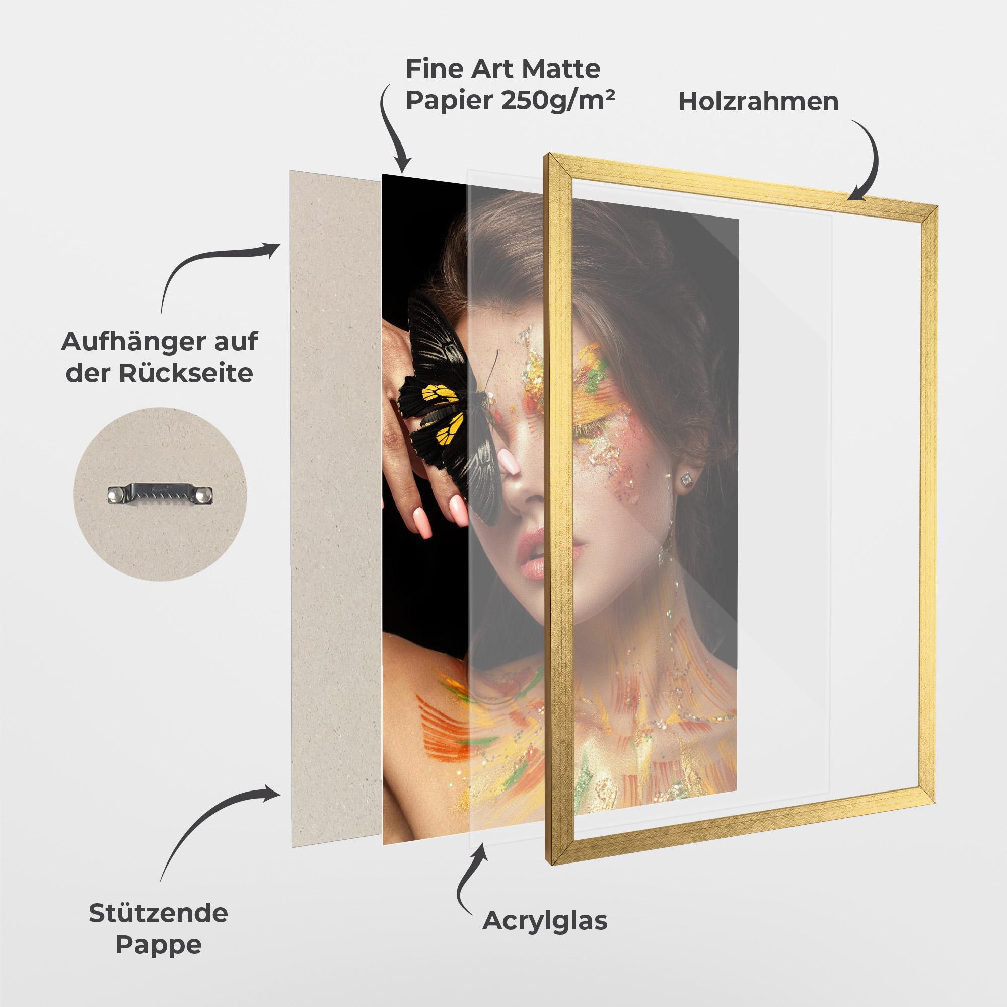 Gerahmte Poster Butterflu Makeup mockup 1