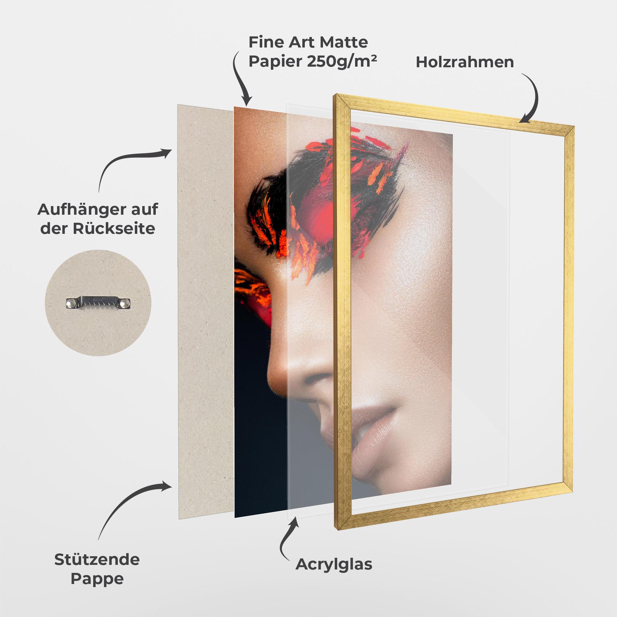Gerahmte Poster Fire Make Up mockup 1