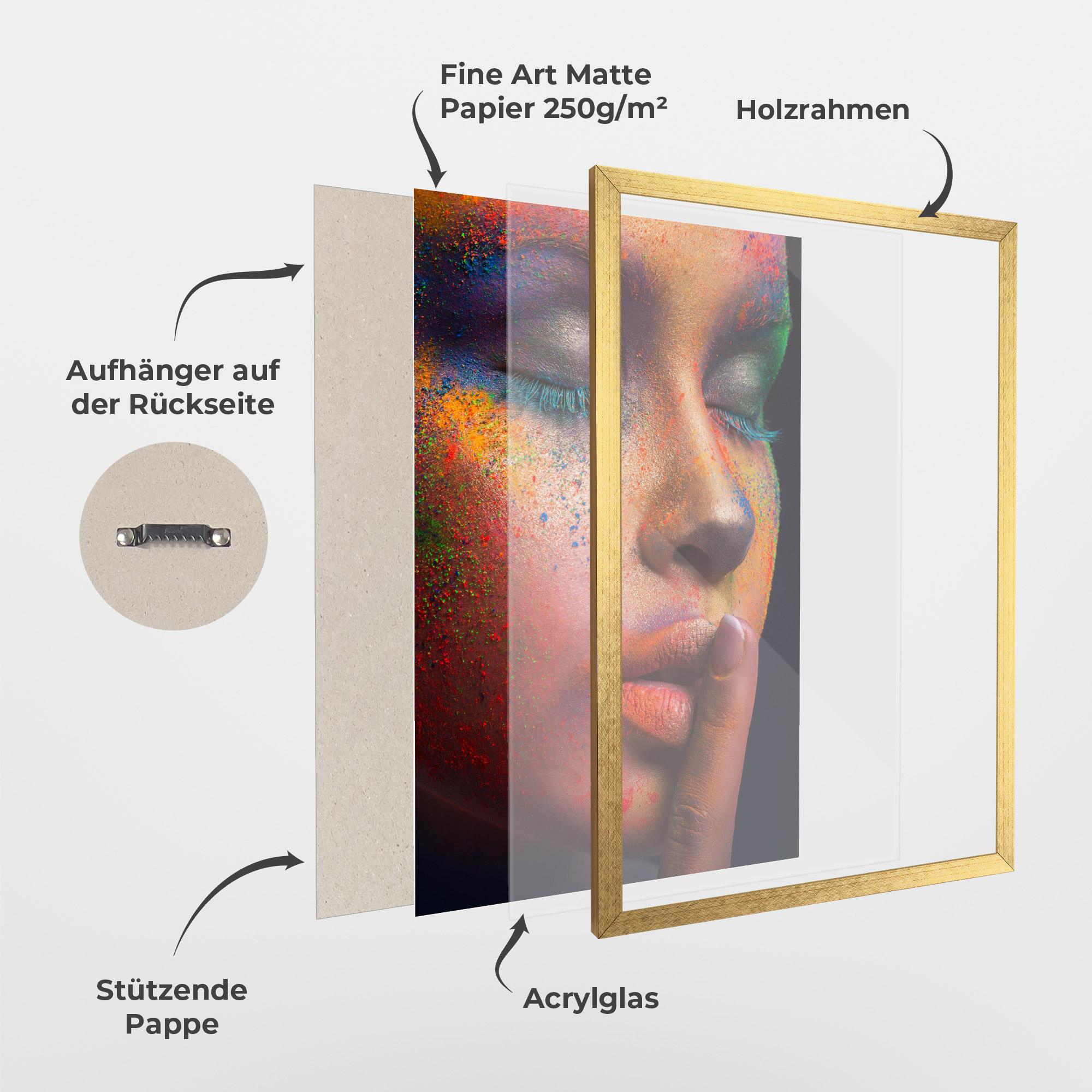 Gerahmte Poster Makeup Splash Color mockup 1