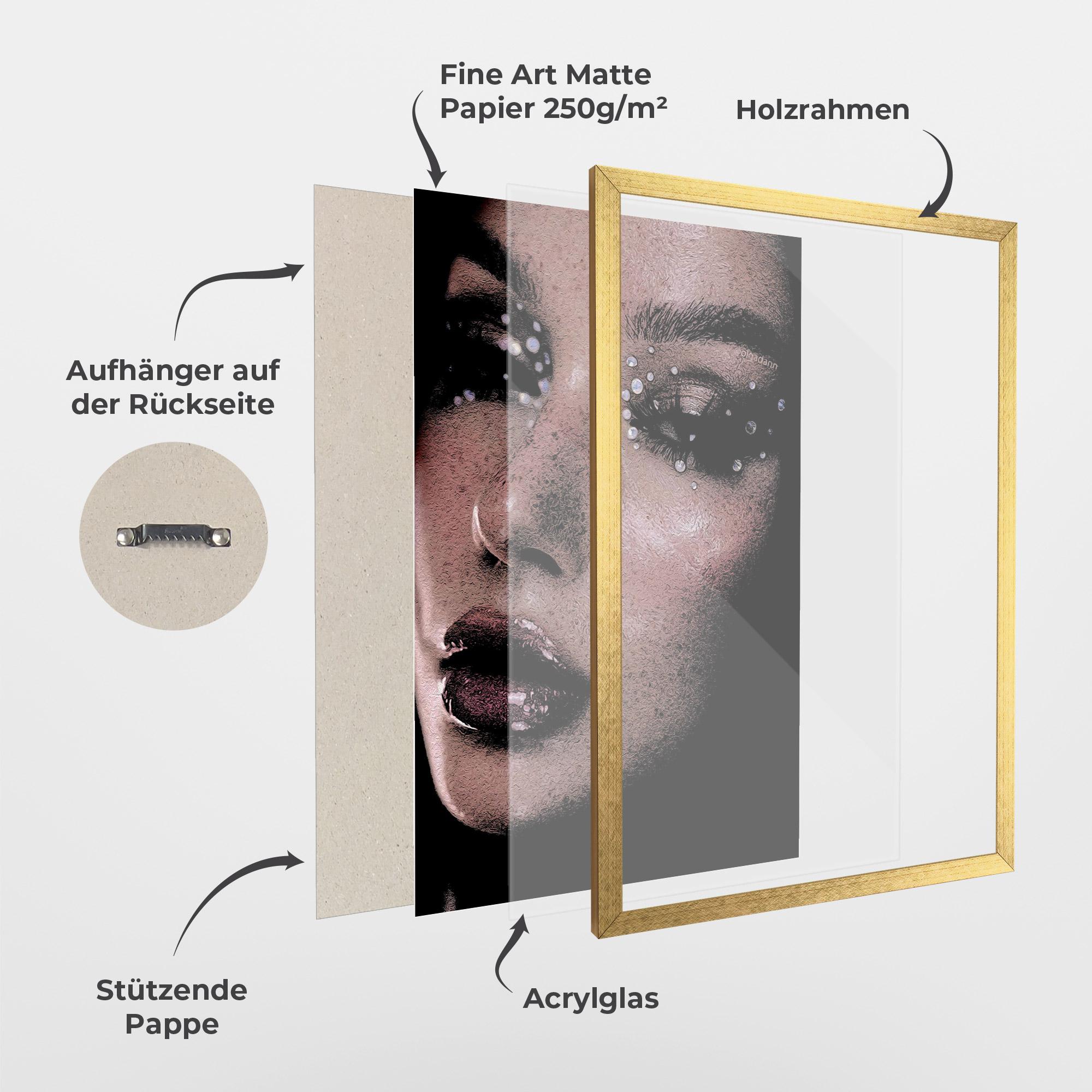 Gerahmte Poster Pretty Crystal Makeup mockup 1