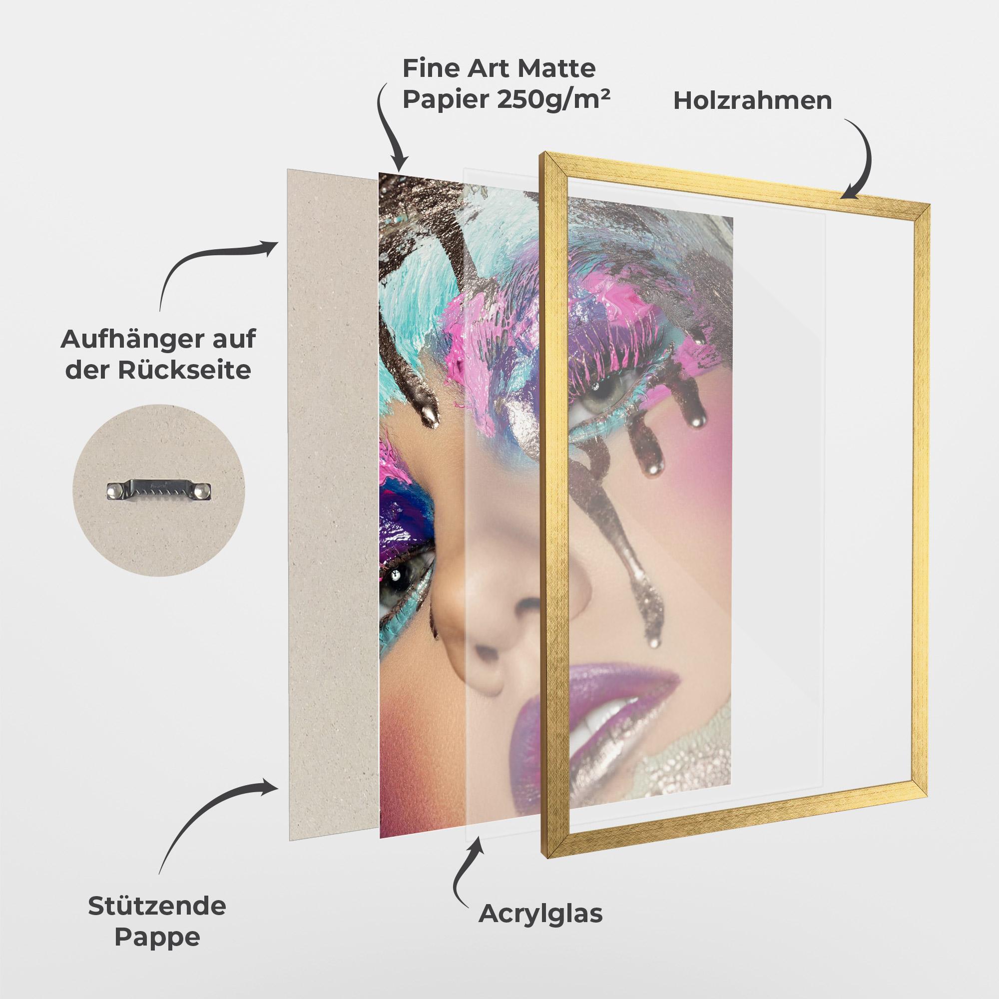 Gerahmte Poster Pretty Pink Eyelashes mockup 1