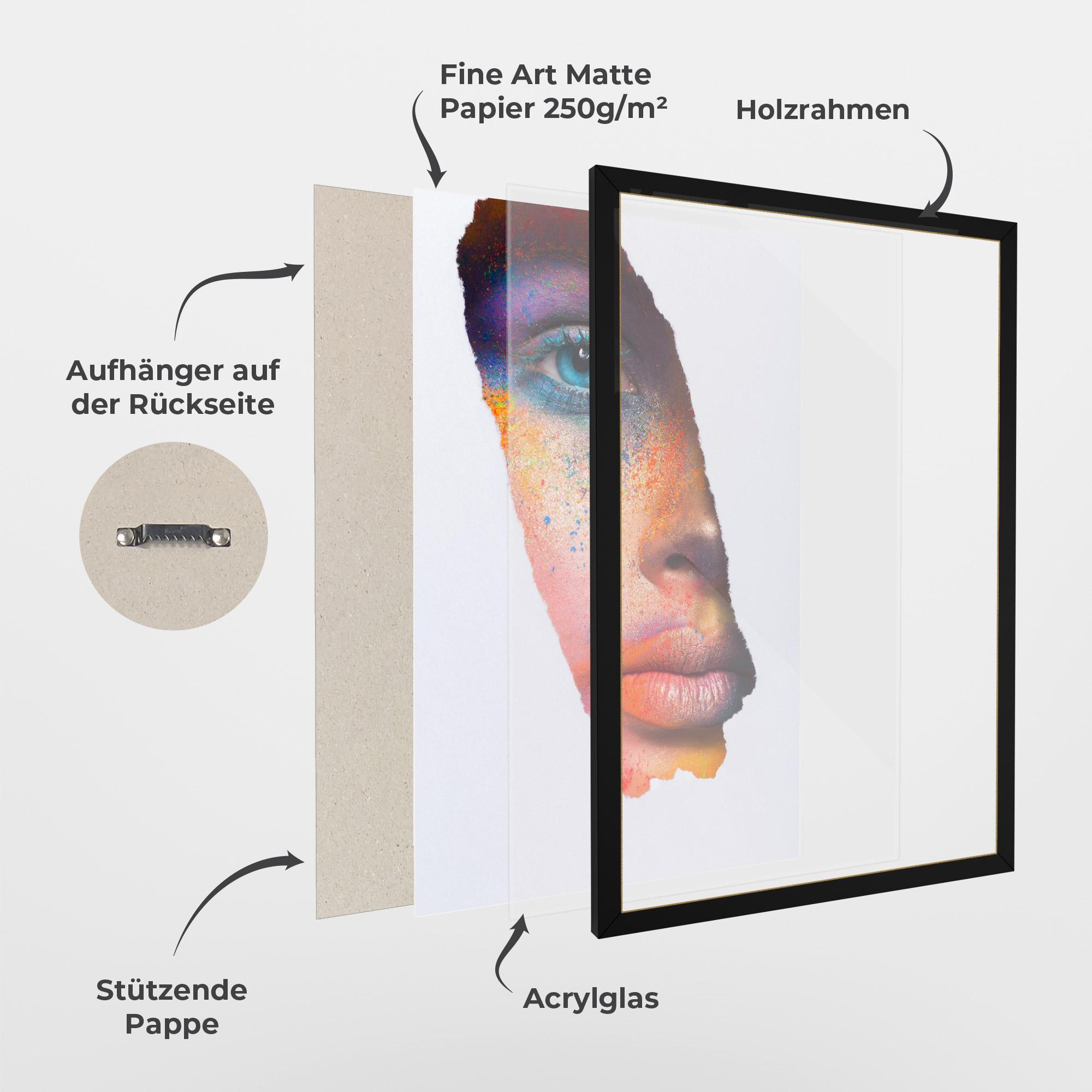 Gerahmte Poster Blue Eyelashes Makeup mockup 1