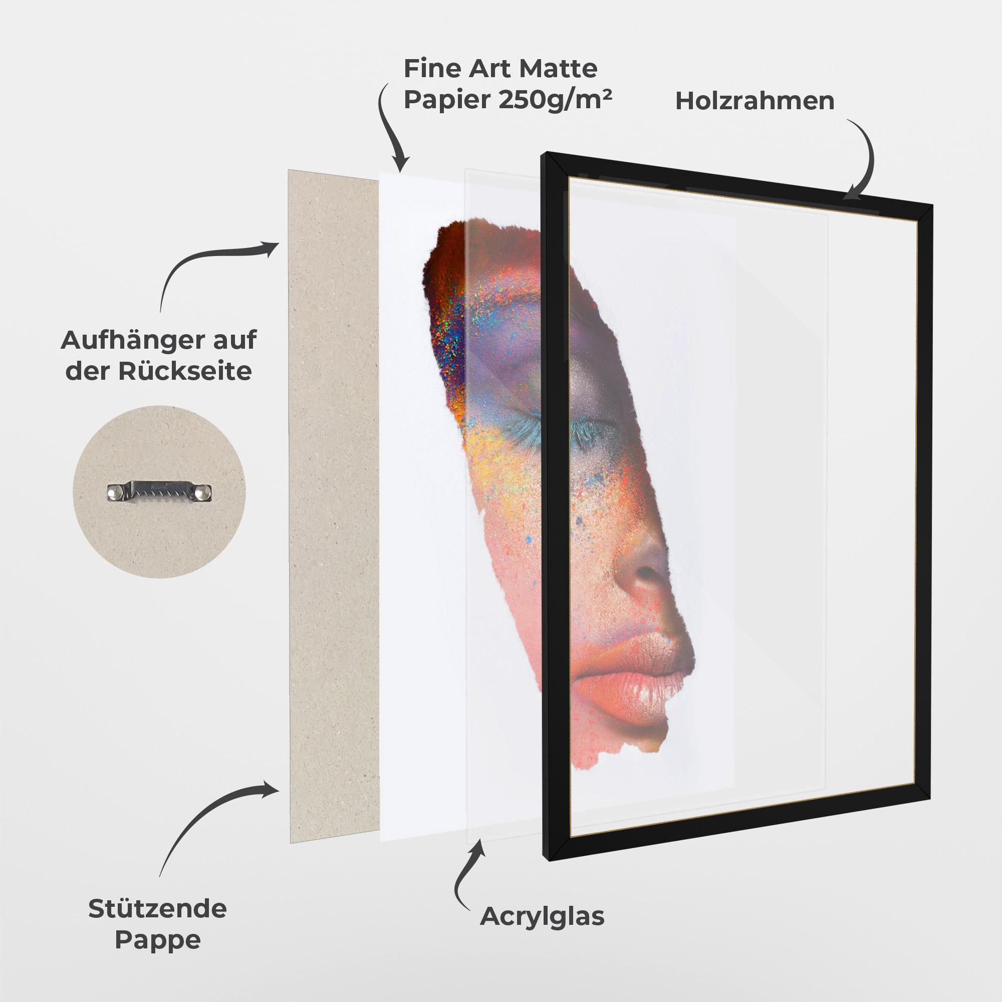 Gerahmte Poster Blue Eyelashes mockup 1