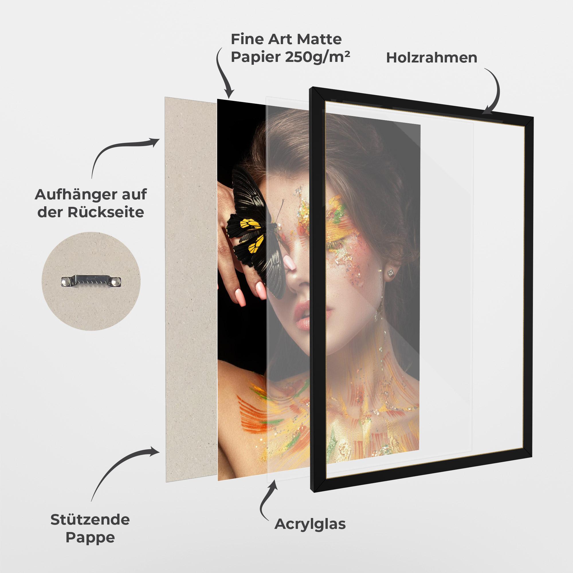 Gerahmte Poster Butterflu Makeup mockup 1