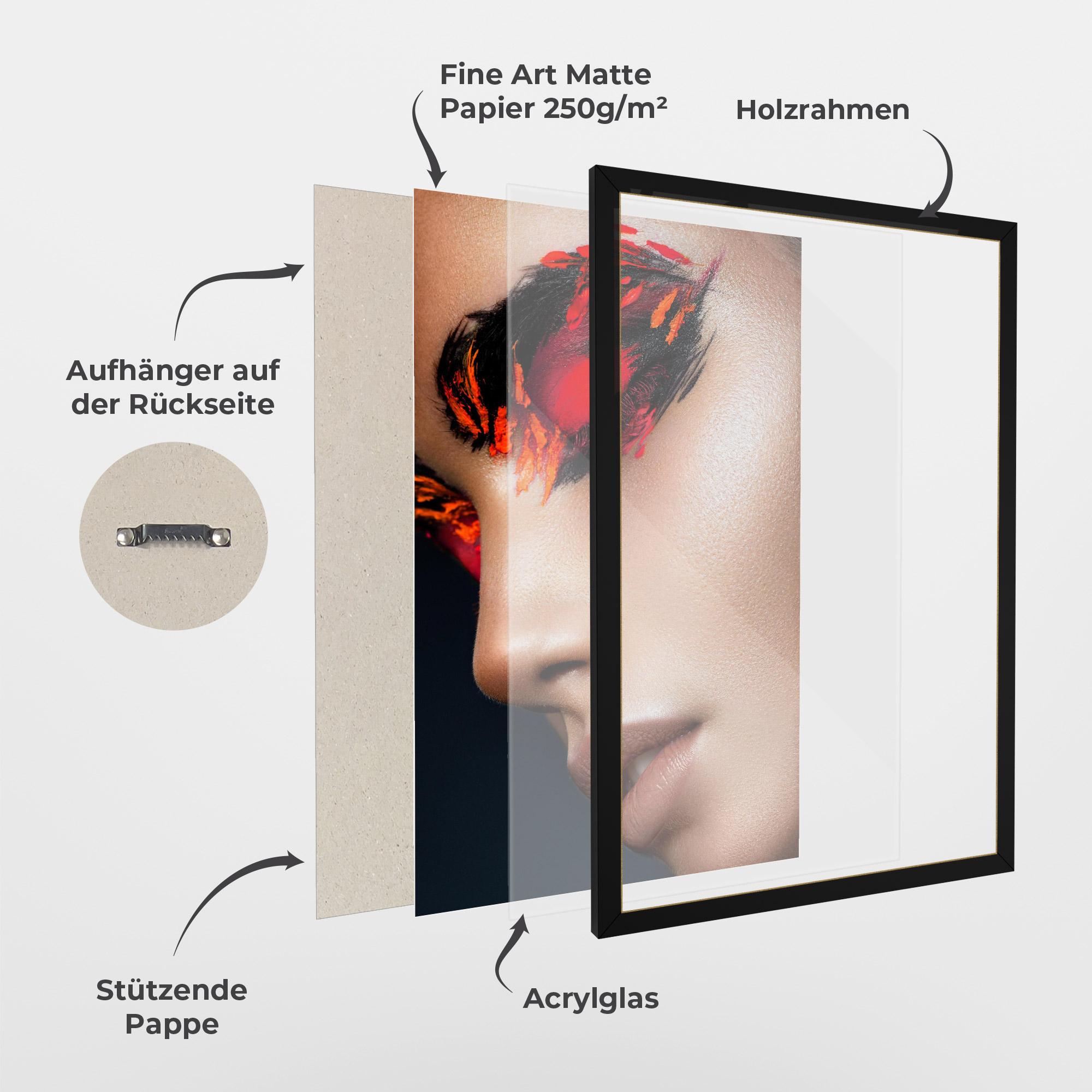 Gerahmte Poster Fire Make Up mockup 1