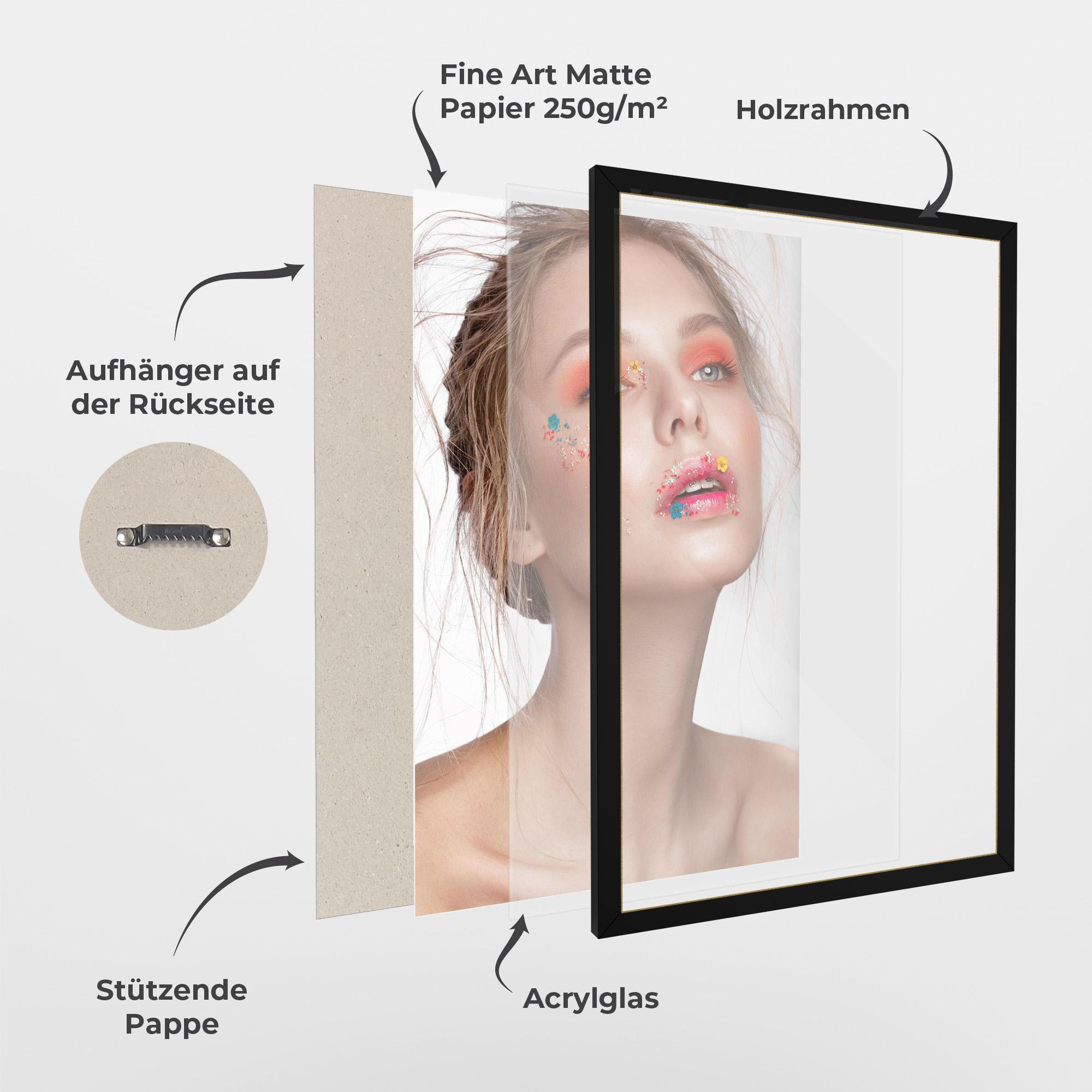 Gerahmte Poster Lips Flower mockup 1