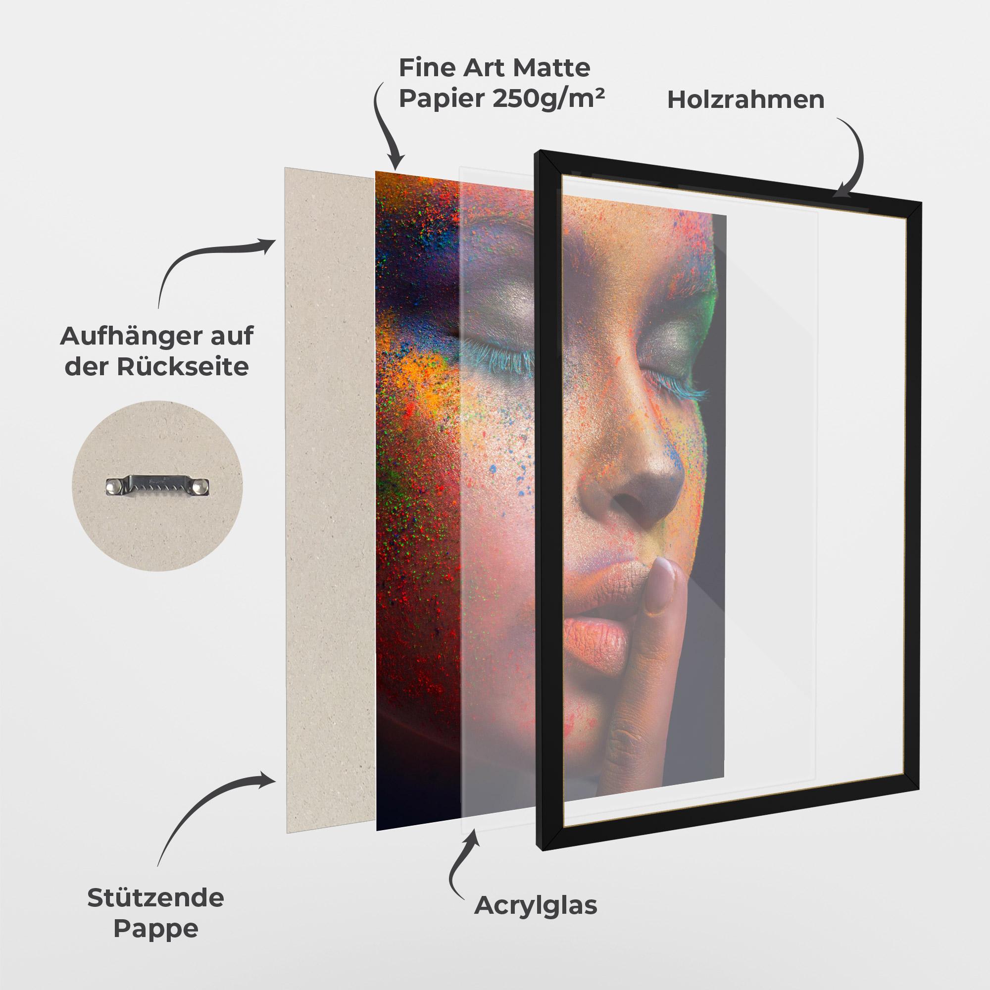 Gerahmte Poster Makeup Splash Color mockup 1