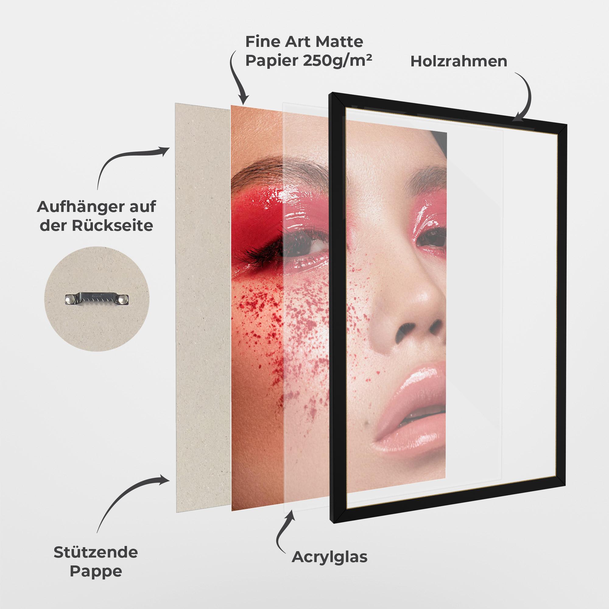 Gerahmte Poster Pretty Asian Makeup mockup 1