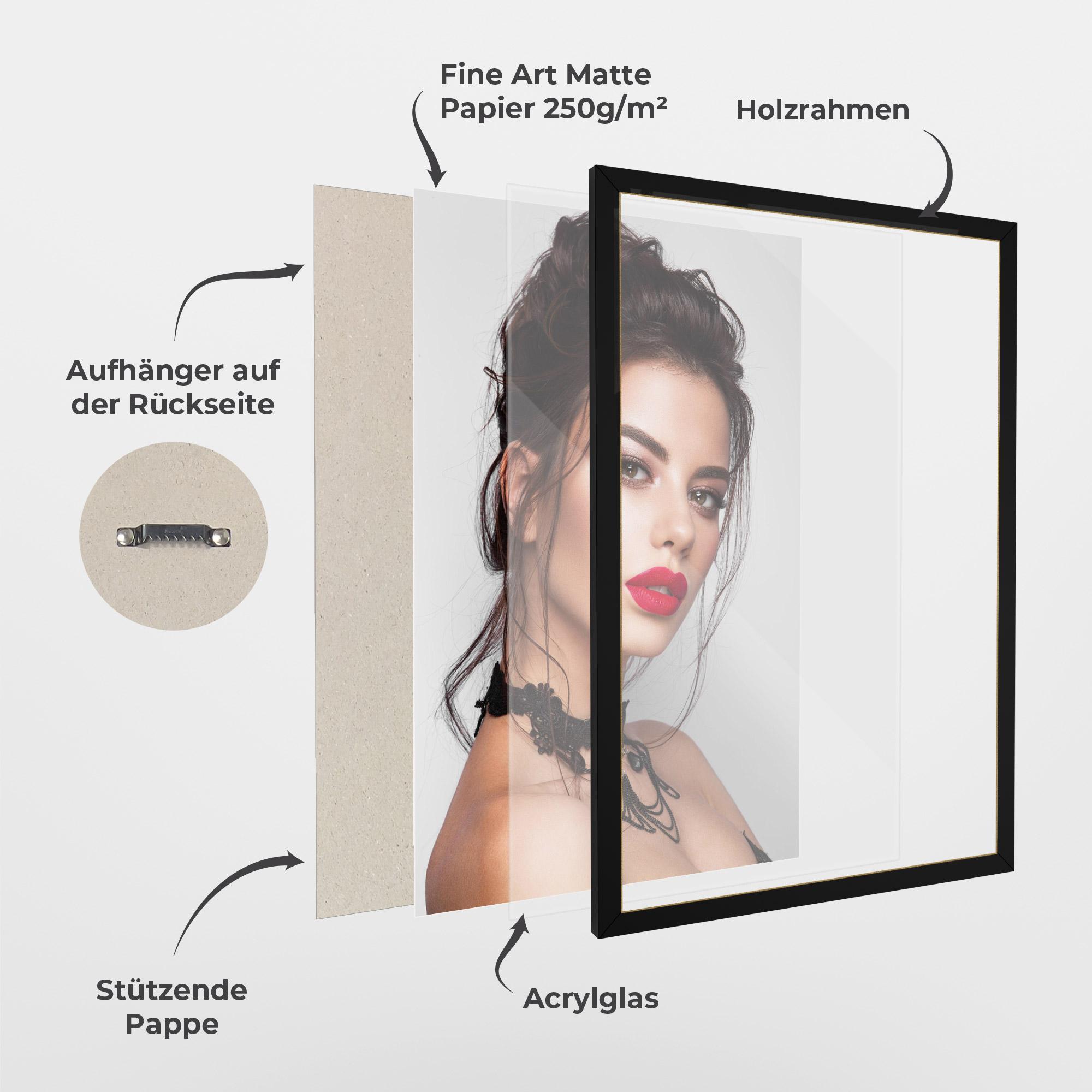 Gerahmte Poster Pretty Brunette Makeup mockup 1