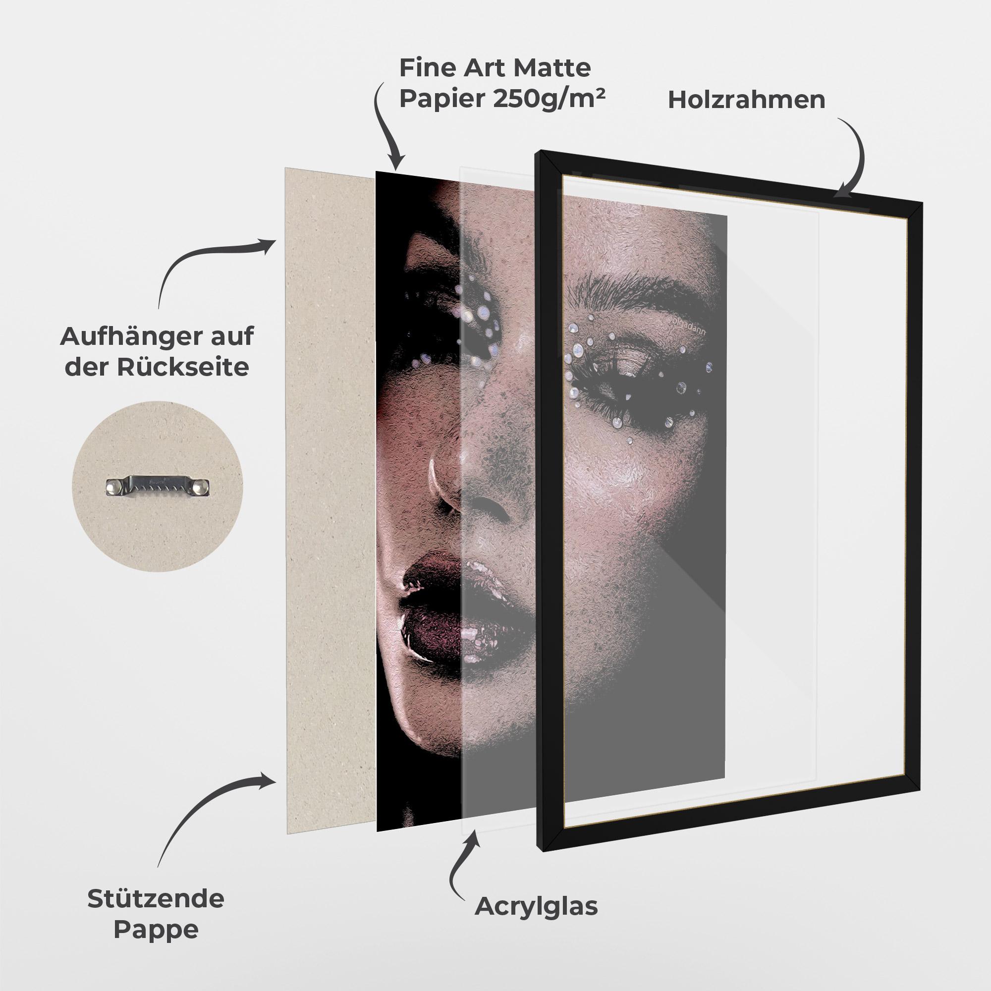 Gerahmte Poster Pretty Crystal Makeup mockup 1