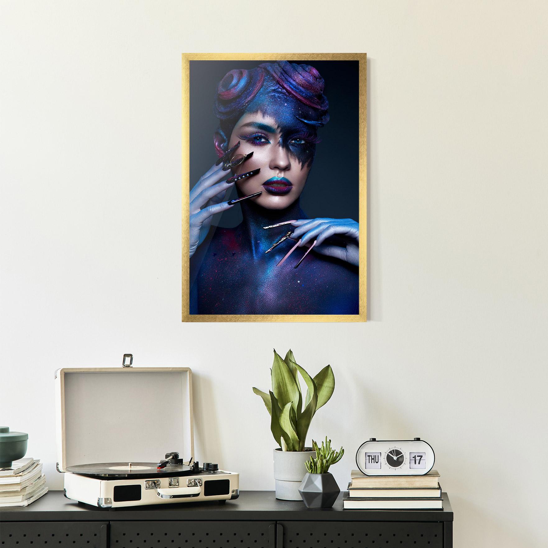 Gerahmte Poster Galaxy Hair Girl mockup 2