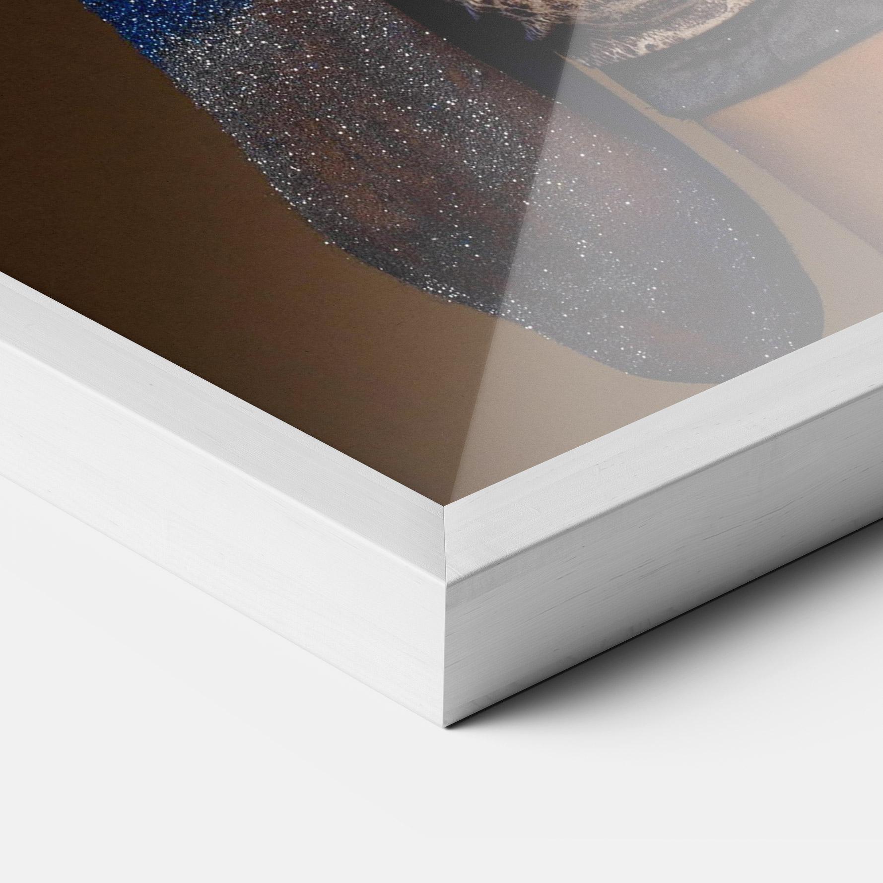 Gerahmte Poster Blue Hands Makeup mockup 3