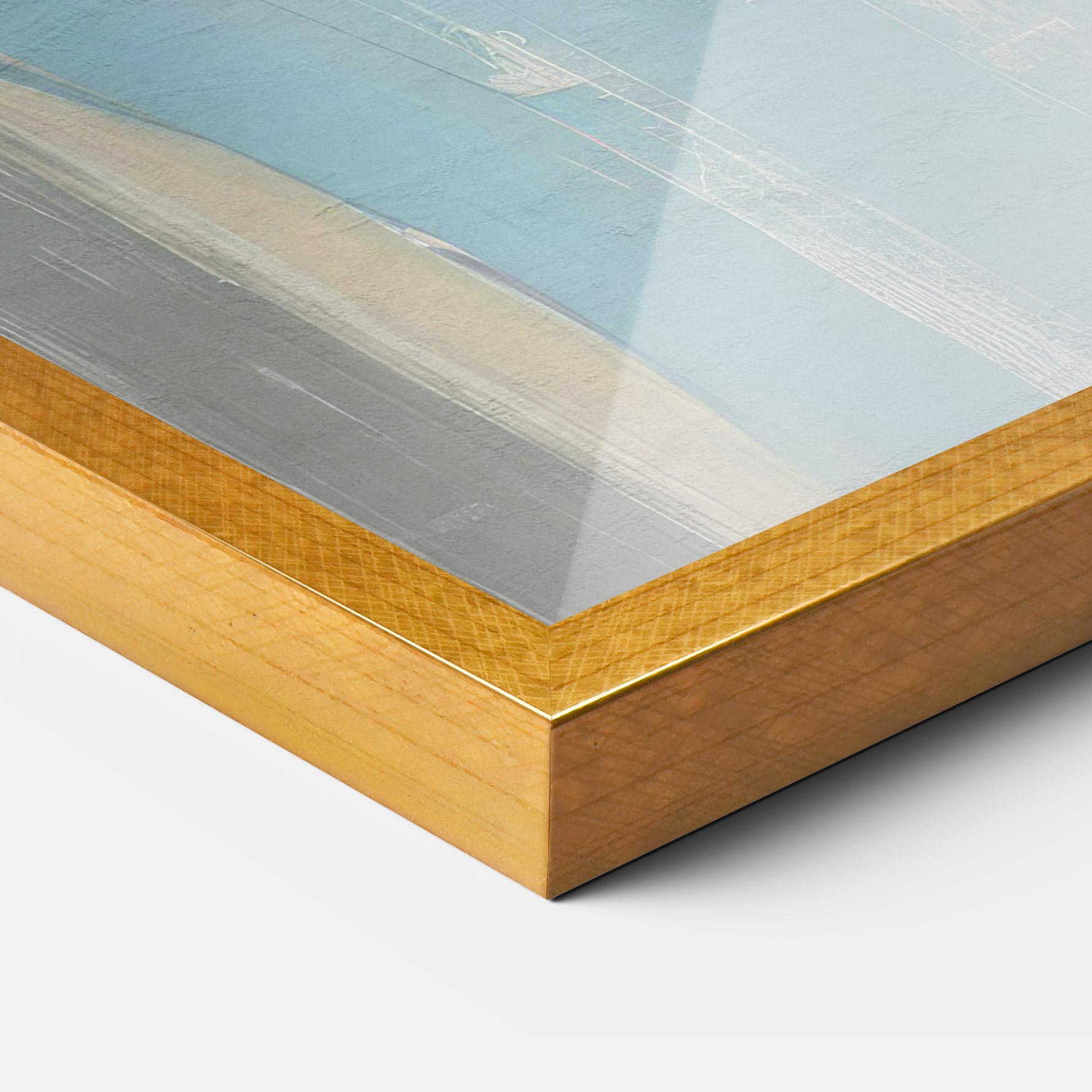 Gerahmte Poster White Blue Makeup mockup 3