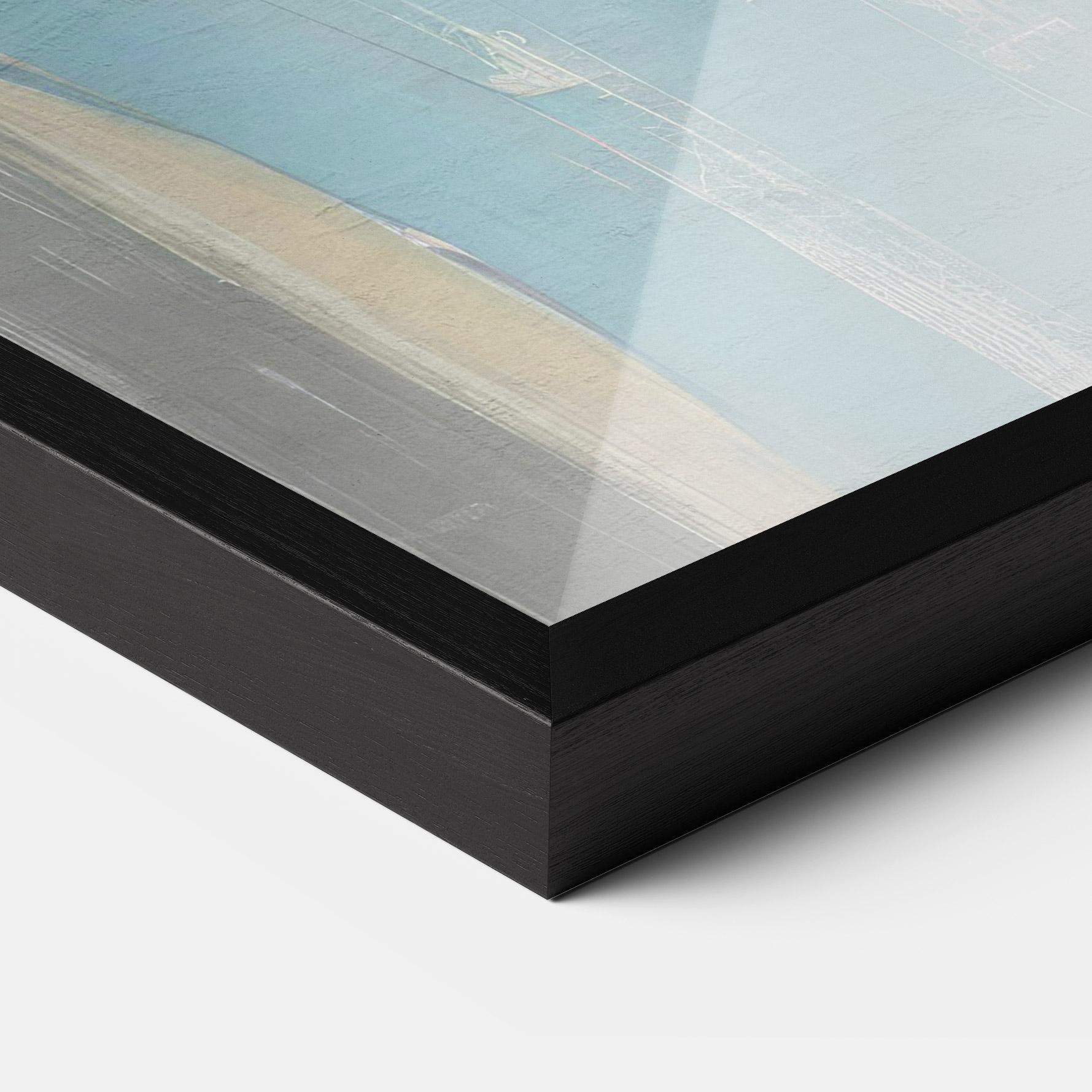 Gerahmte Poster White Blue Makeup mockup 3