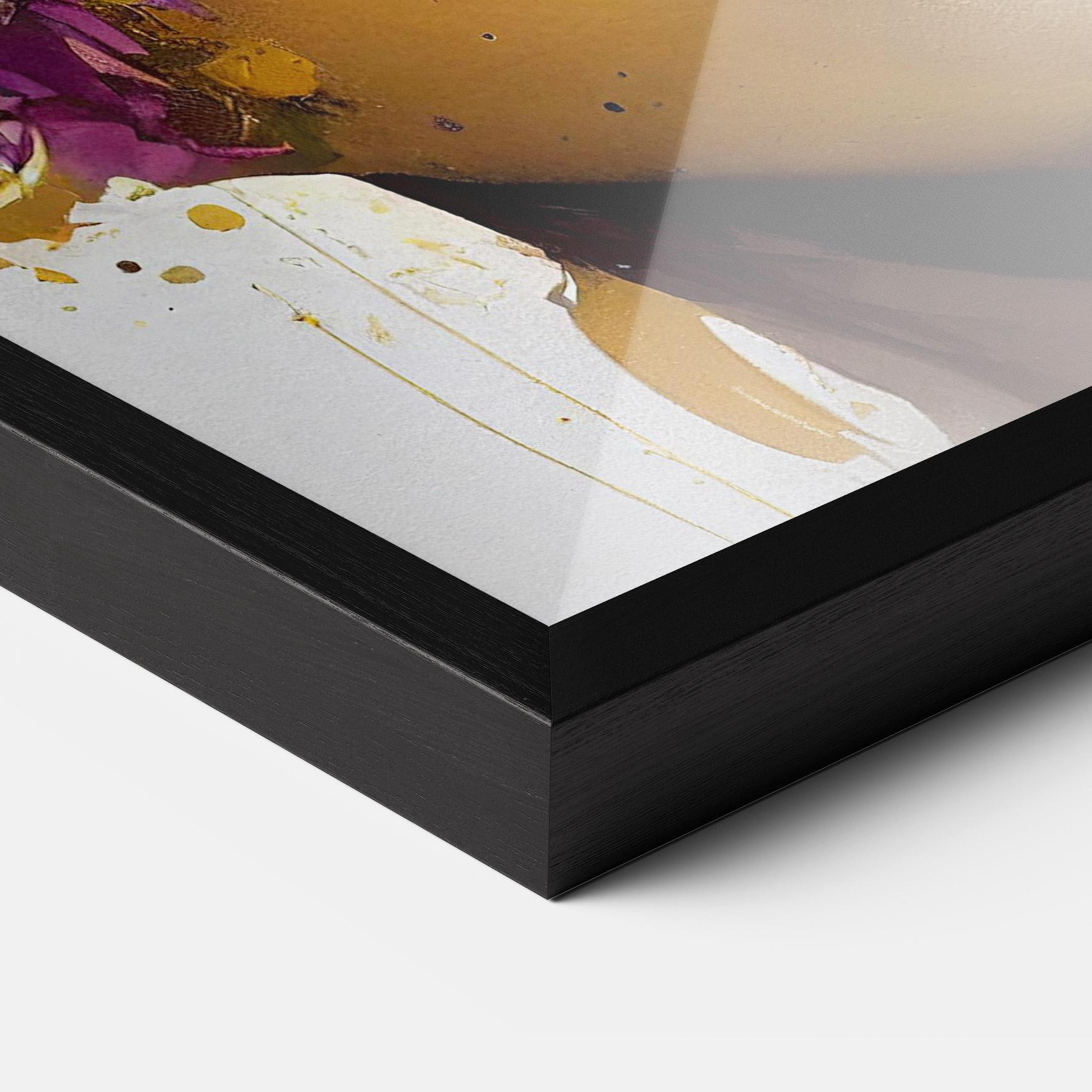 Gerahmte Poster Yellow Black Lips Makeup mockup 3