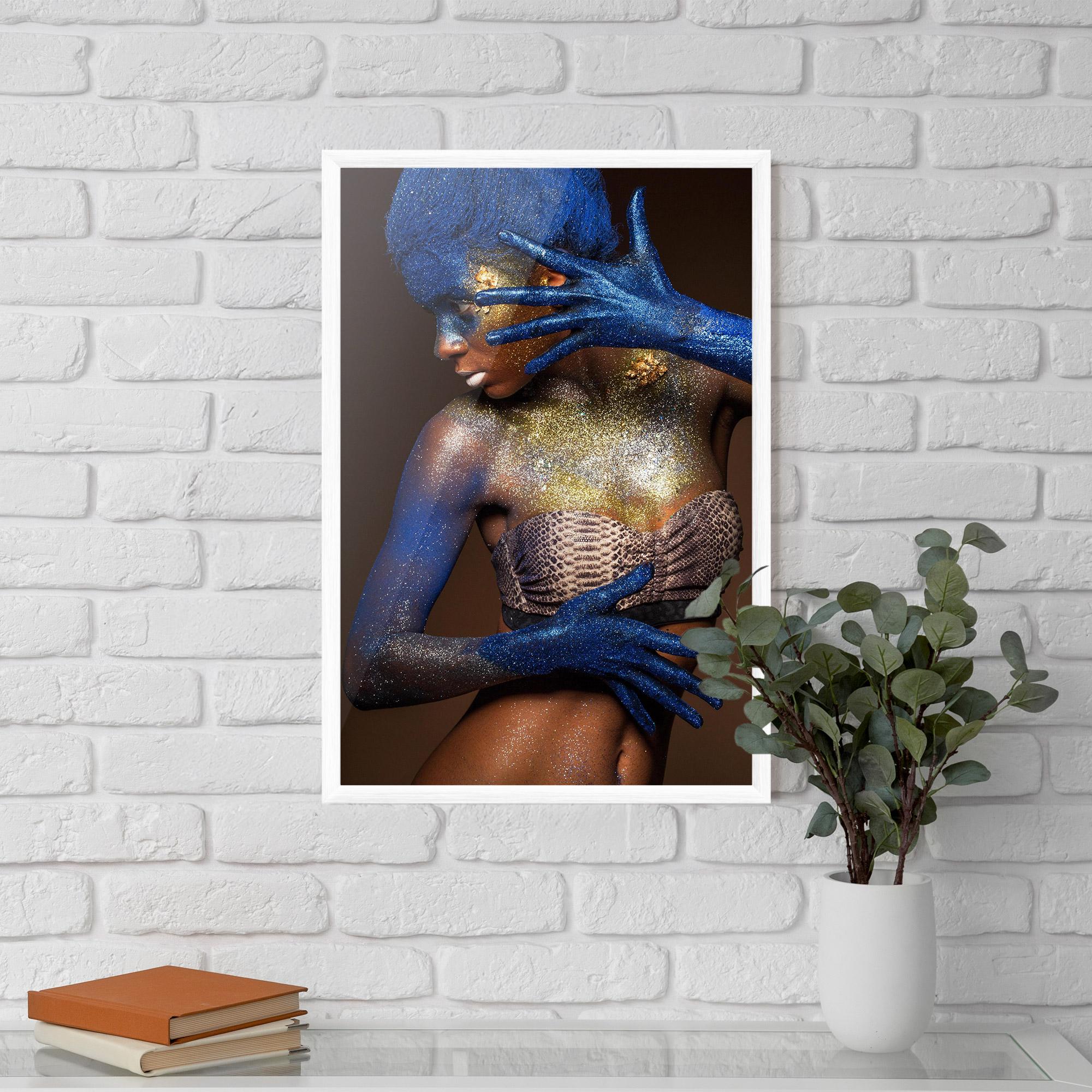 Gerahmte Poster Blue Hair Make Up mockup 5