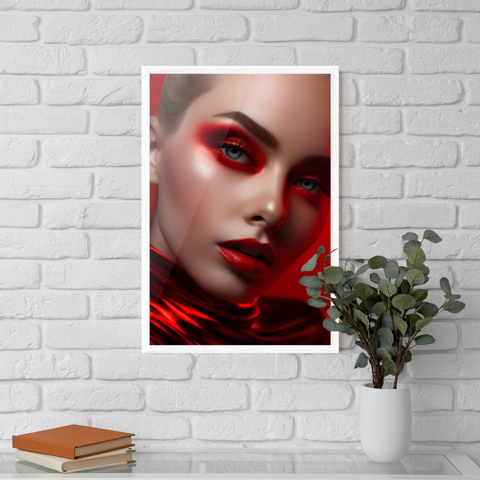 Gerahmte Poster Red Makeup Art mockup 5