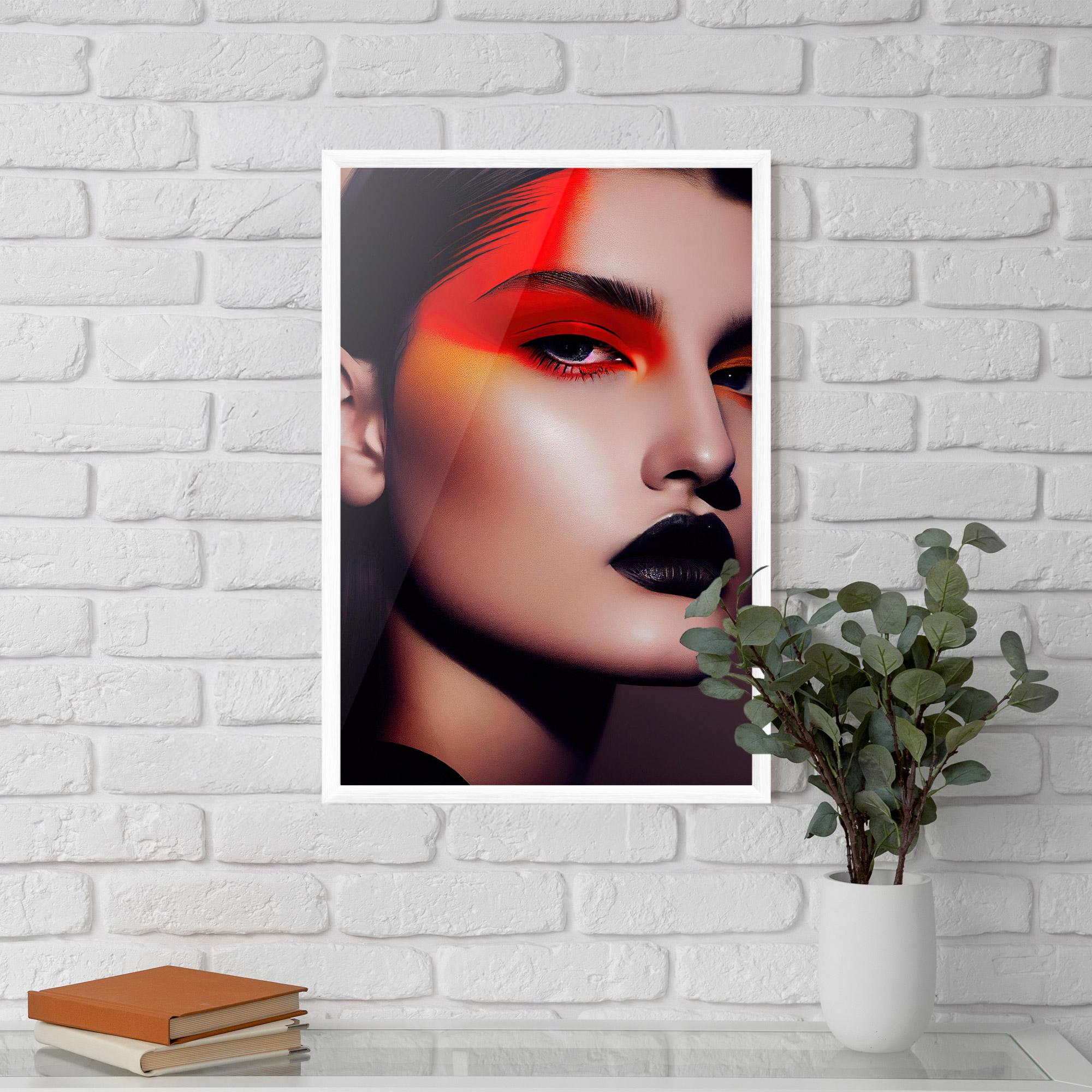 Gerahmte Poster Strong Red Makeup mockup 5