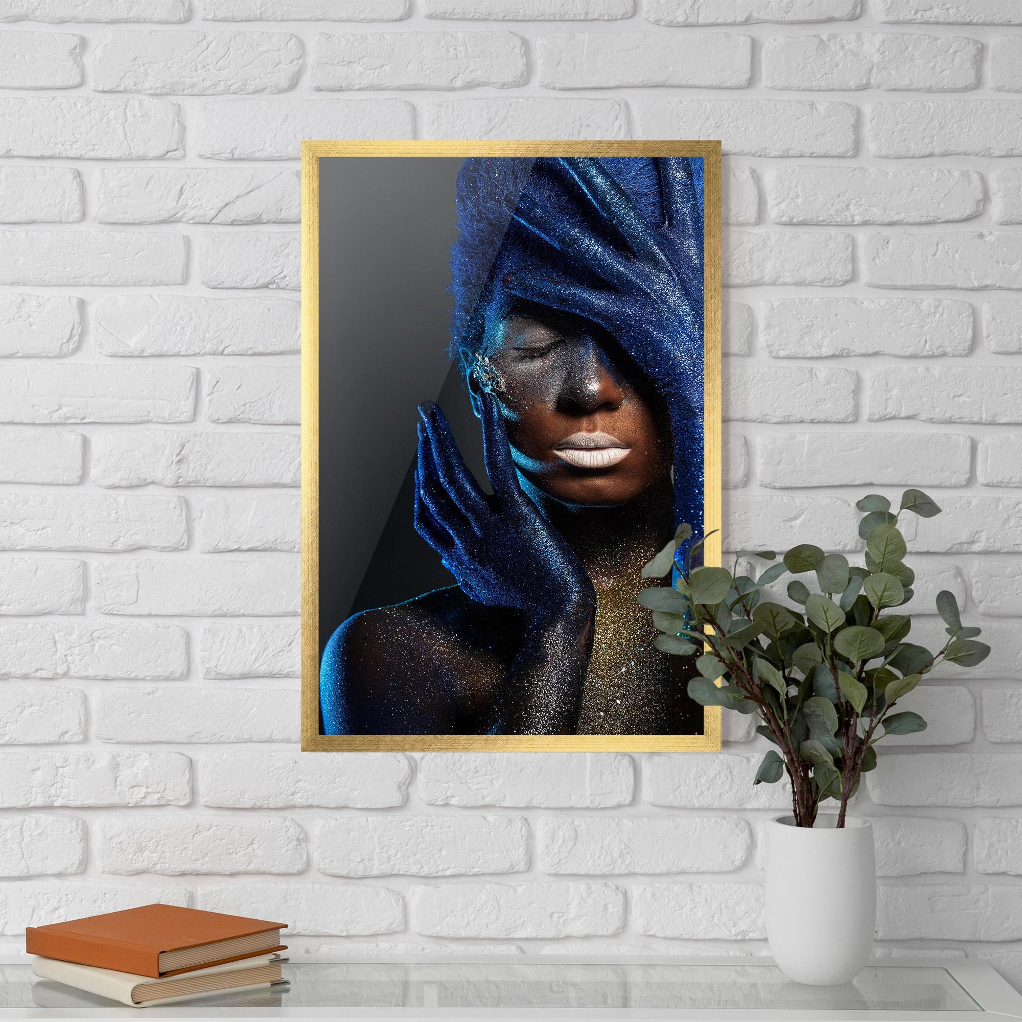 Gerahmte Poster Blue Hair Hands mockup 5