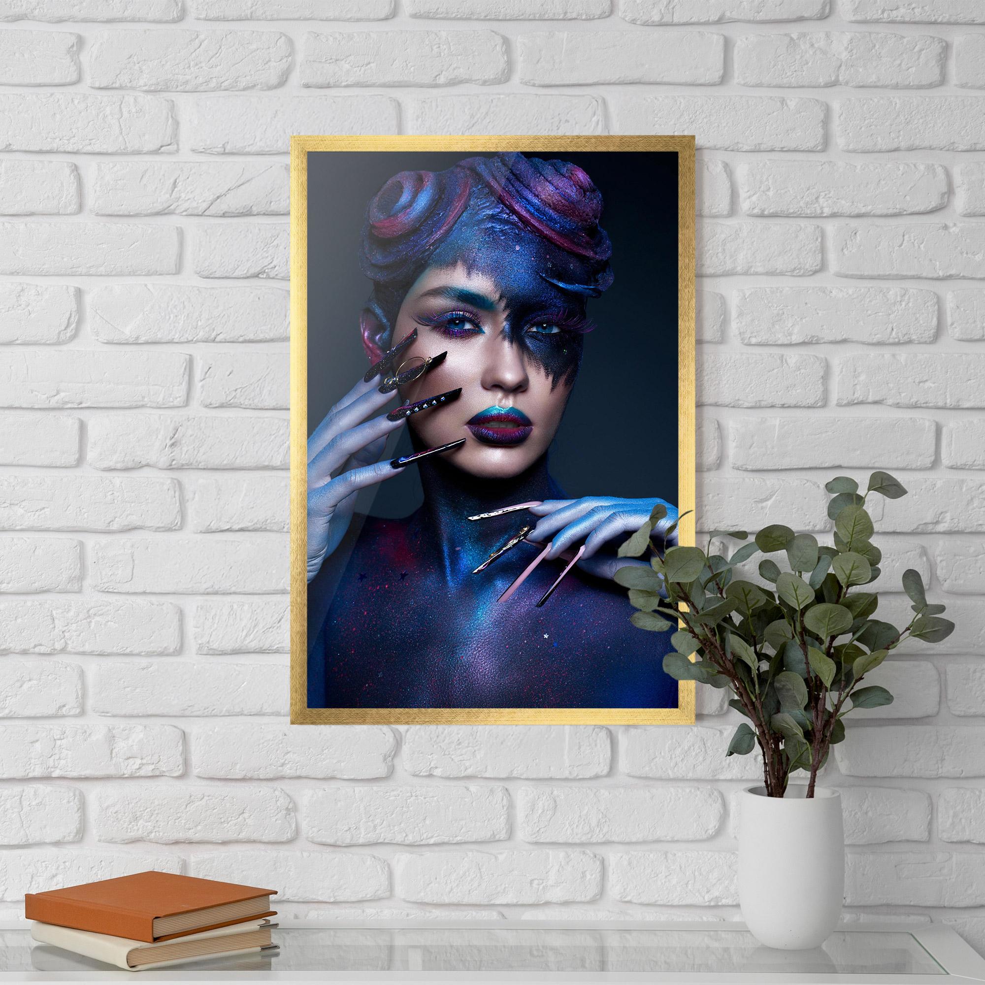 Gerahmte Poster Galaxy Hair Girl mockup 5