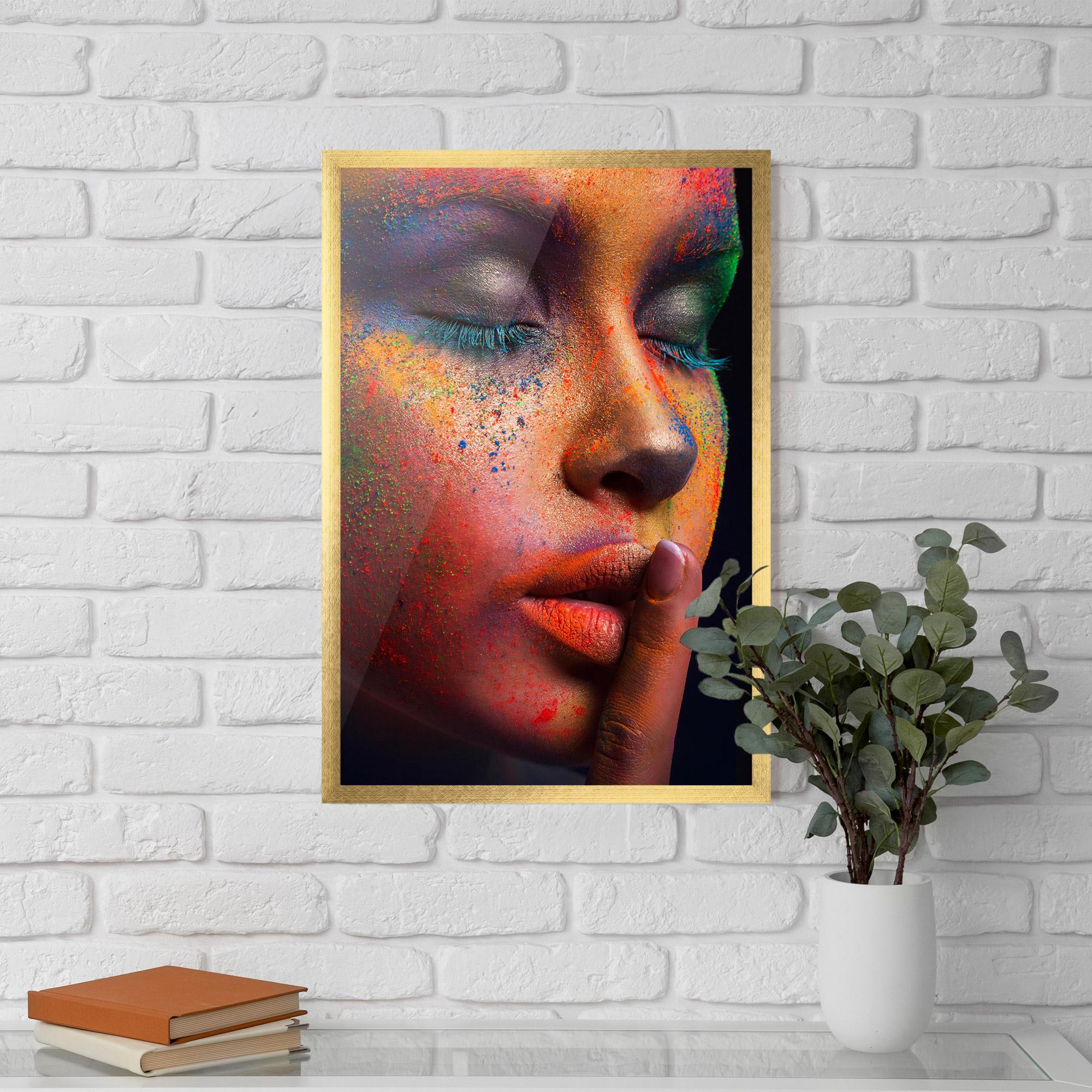 Gerahmte Poster Makeup Splash Color mockup 5