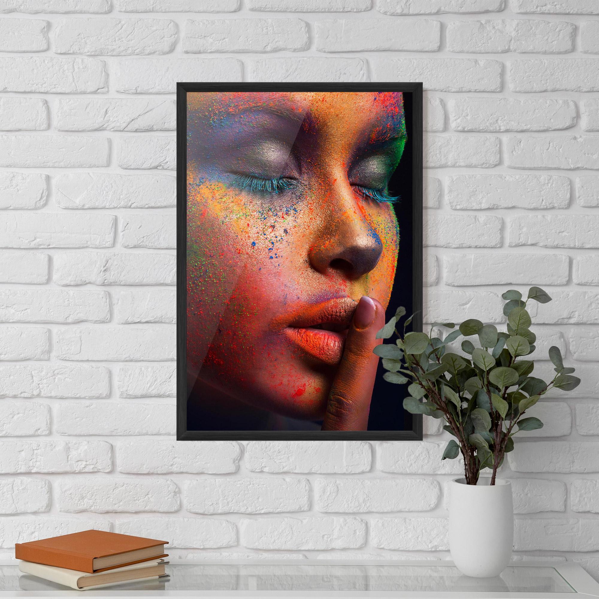 Gerahmte Poster Makeup Splash Color mockup 5