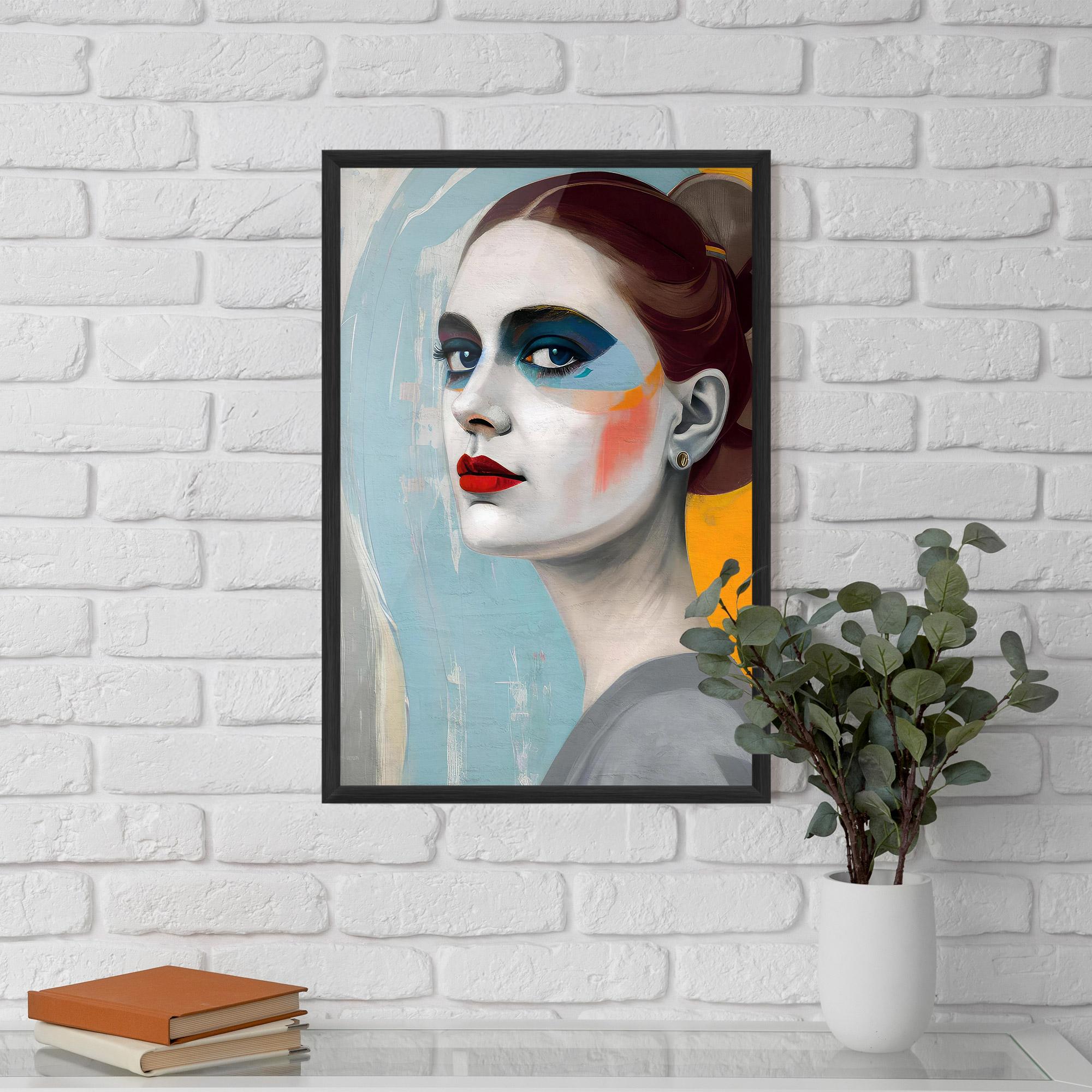 Gerahmte Poster White Blue Makeup mockup 5