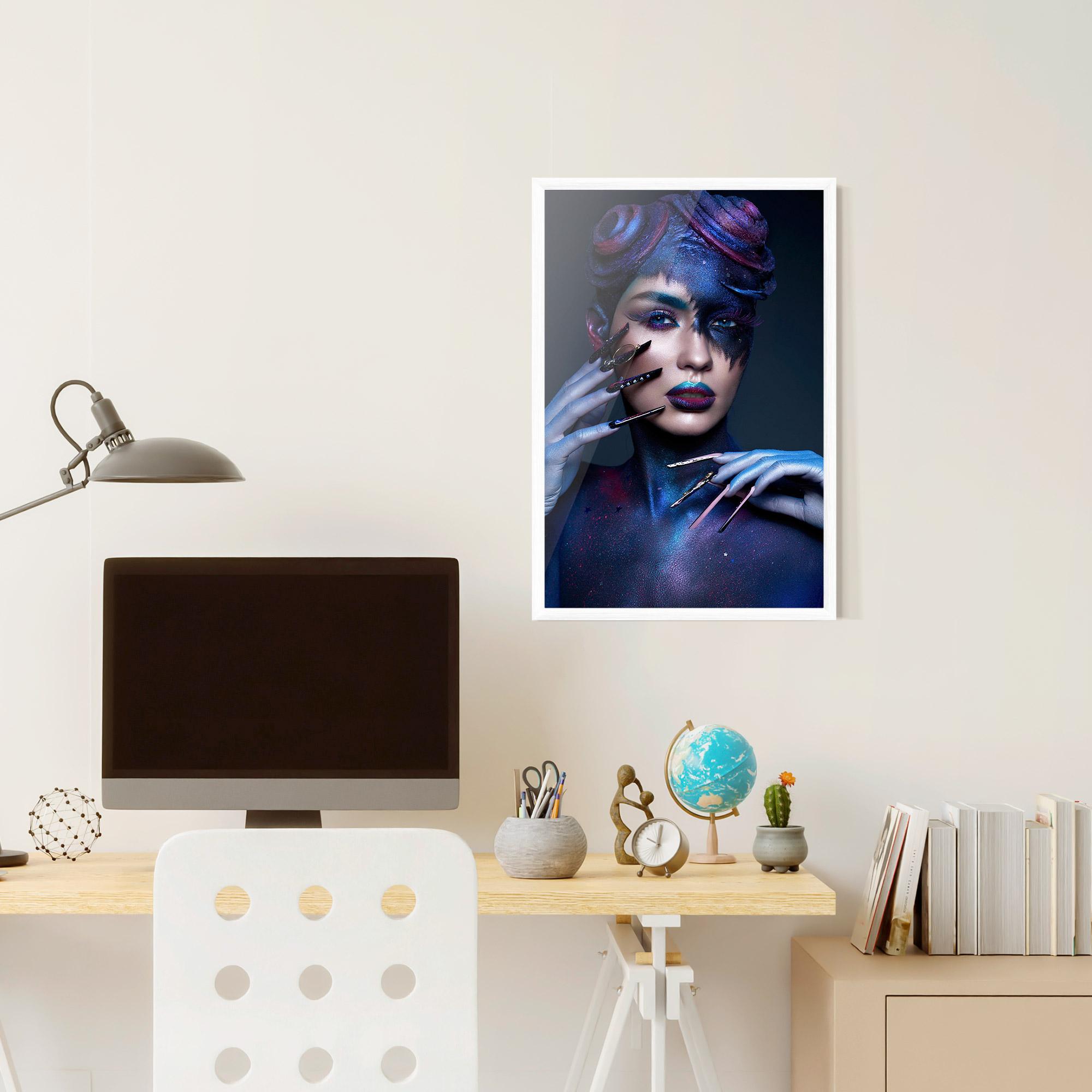 Gerahmte Poster Galaxy Hair Girl mockup 6