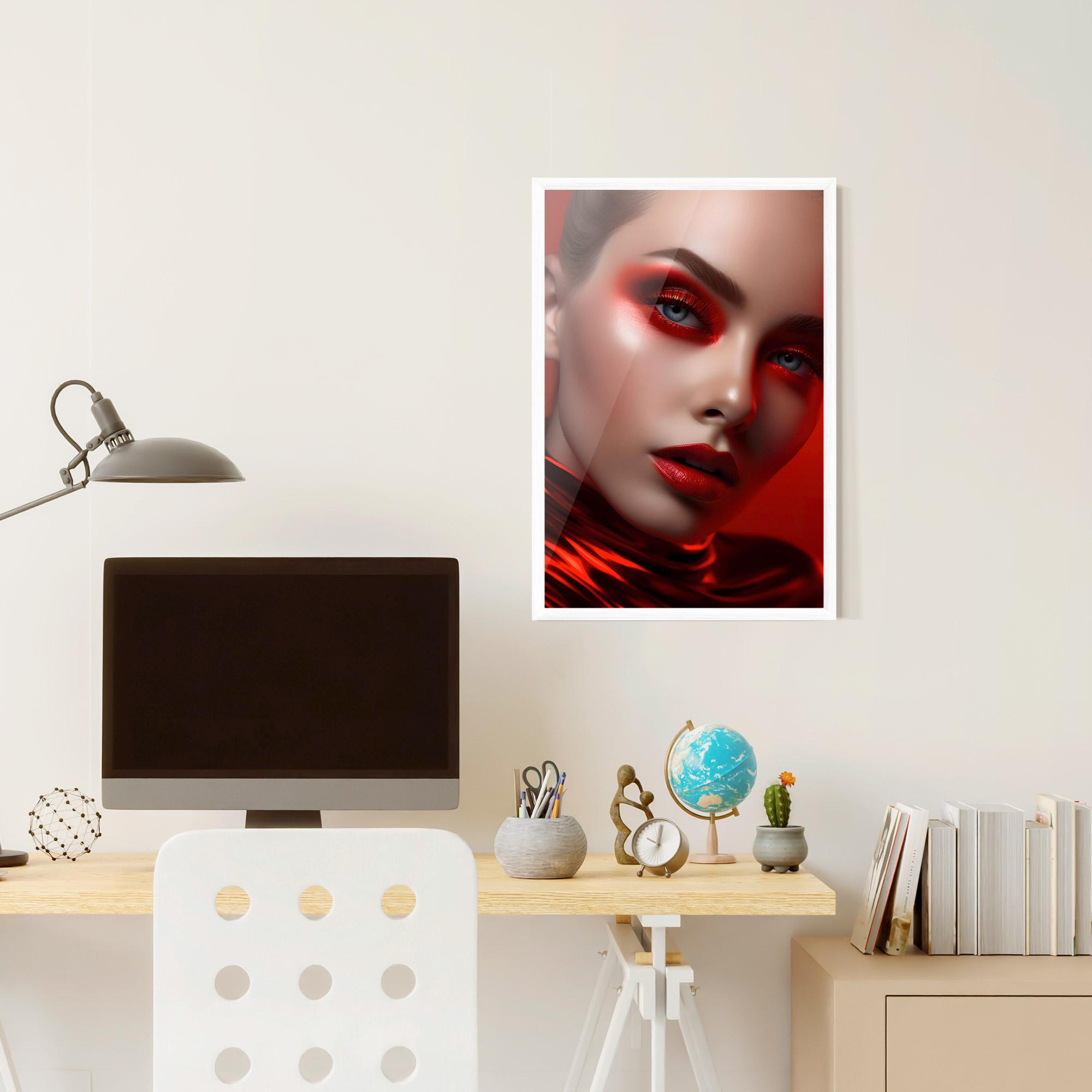 Gerahmte Poster Red Makeup Art mockup 6