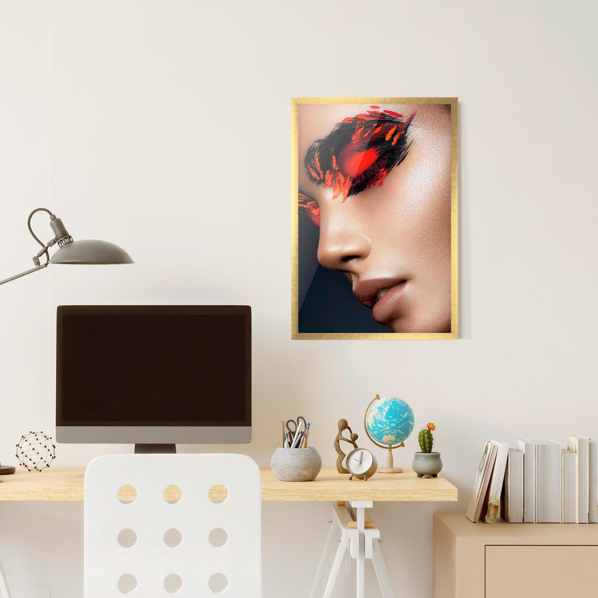 Gerahmte Poster Fire Make Up mockup 6