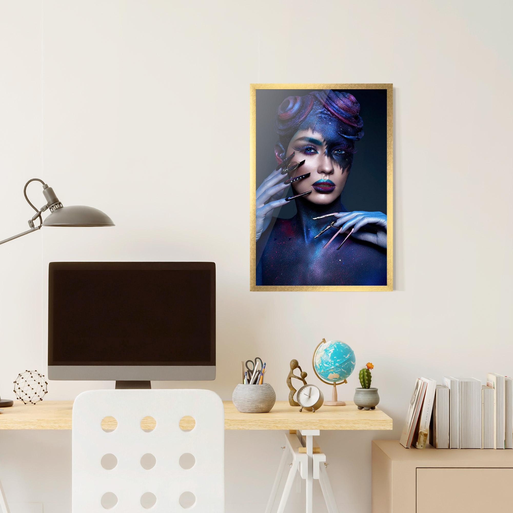 Gerahmte Poster Galaxy Hair Girl mockup 6