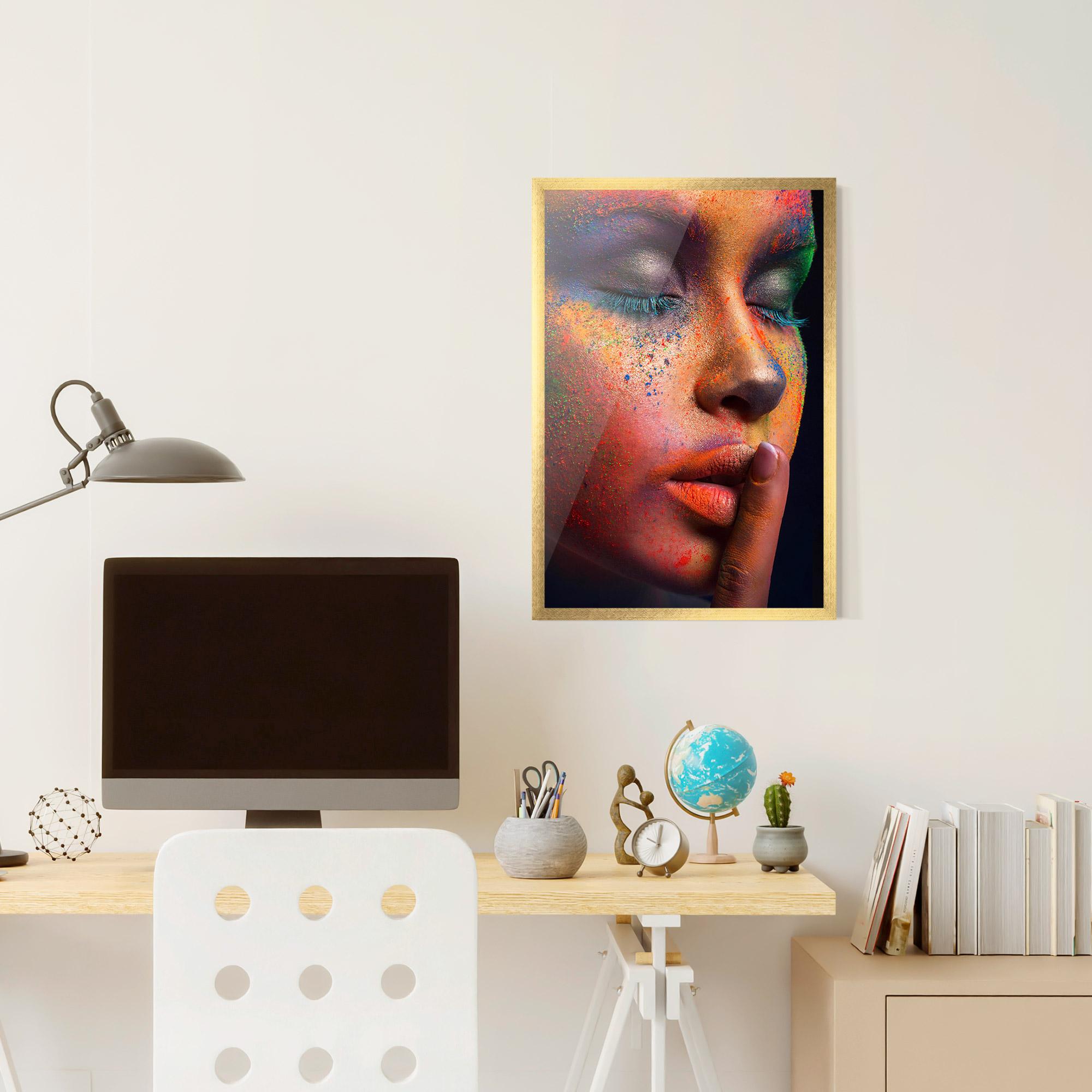 Gerahmte Poster Makeup Splash Color mockup 6