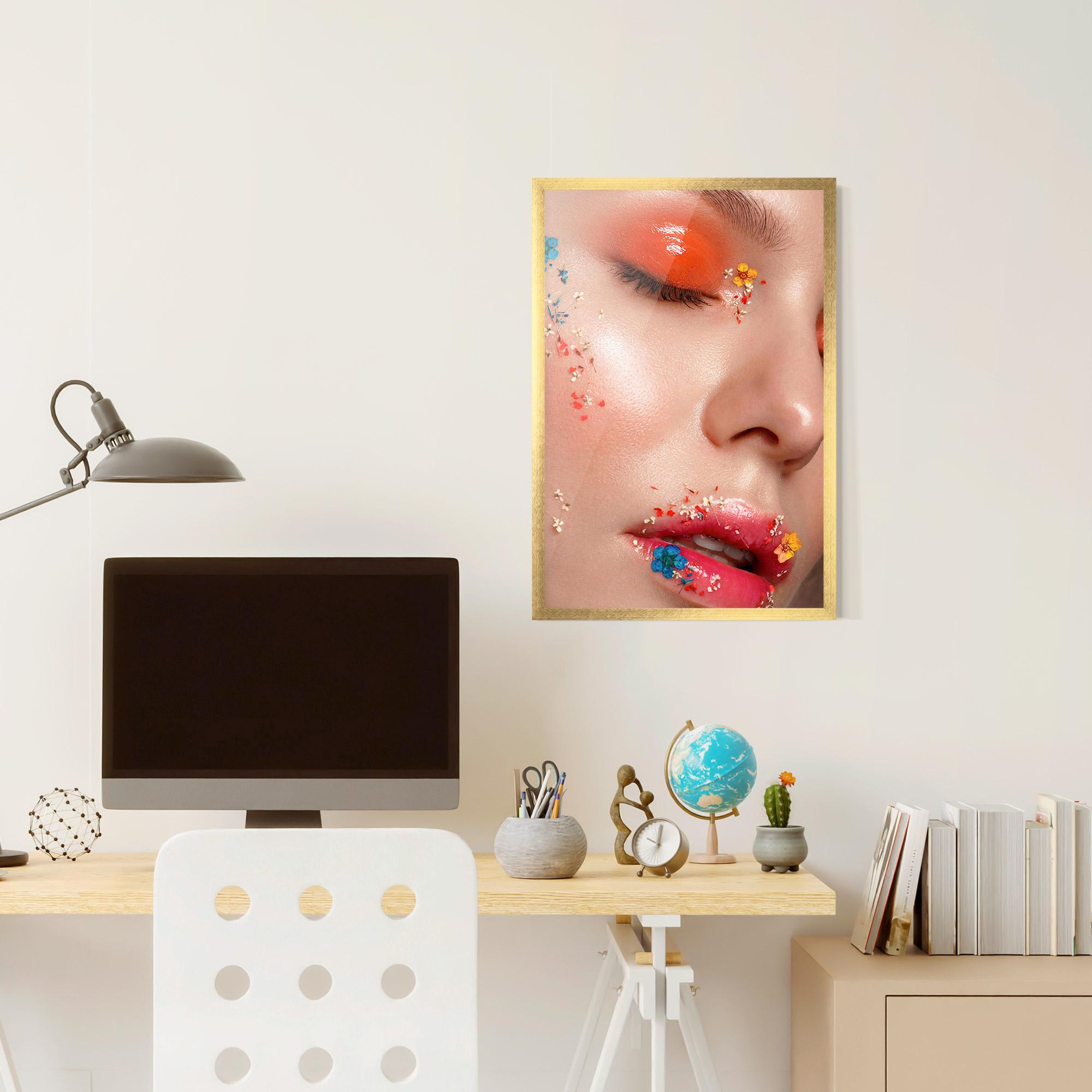 Gerahmte Poster Pretty Orange Make Up mockup 6