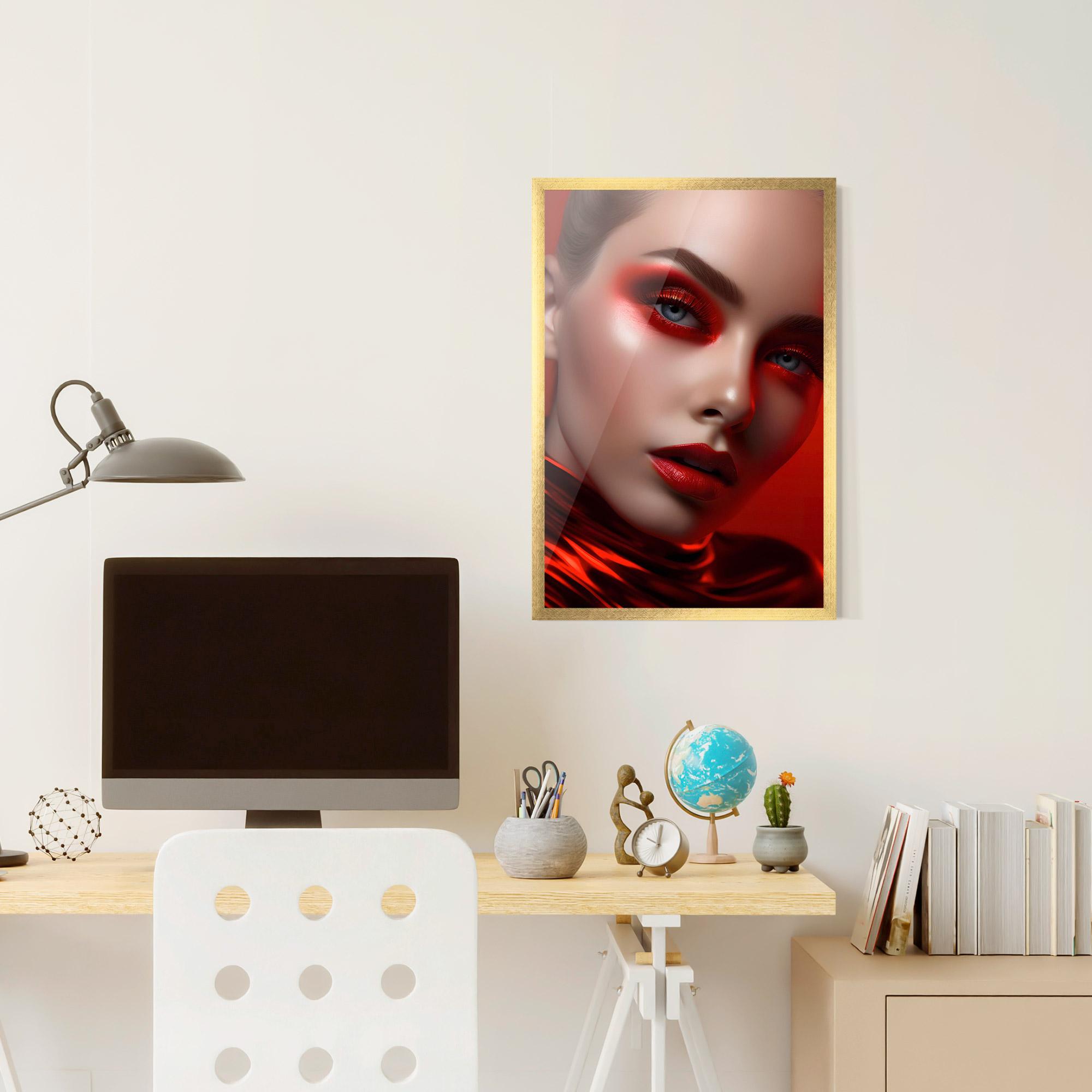 Gerahmte Poster Red Makeup Art mockup 6