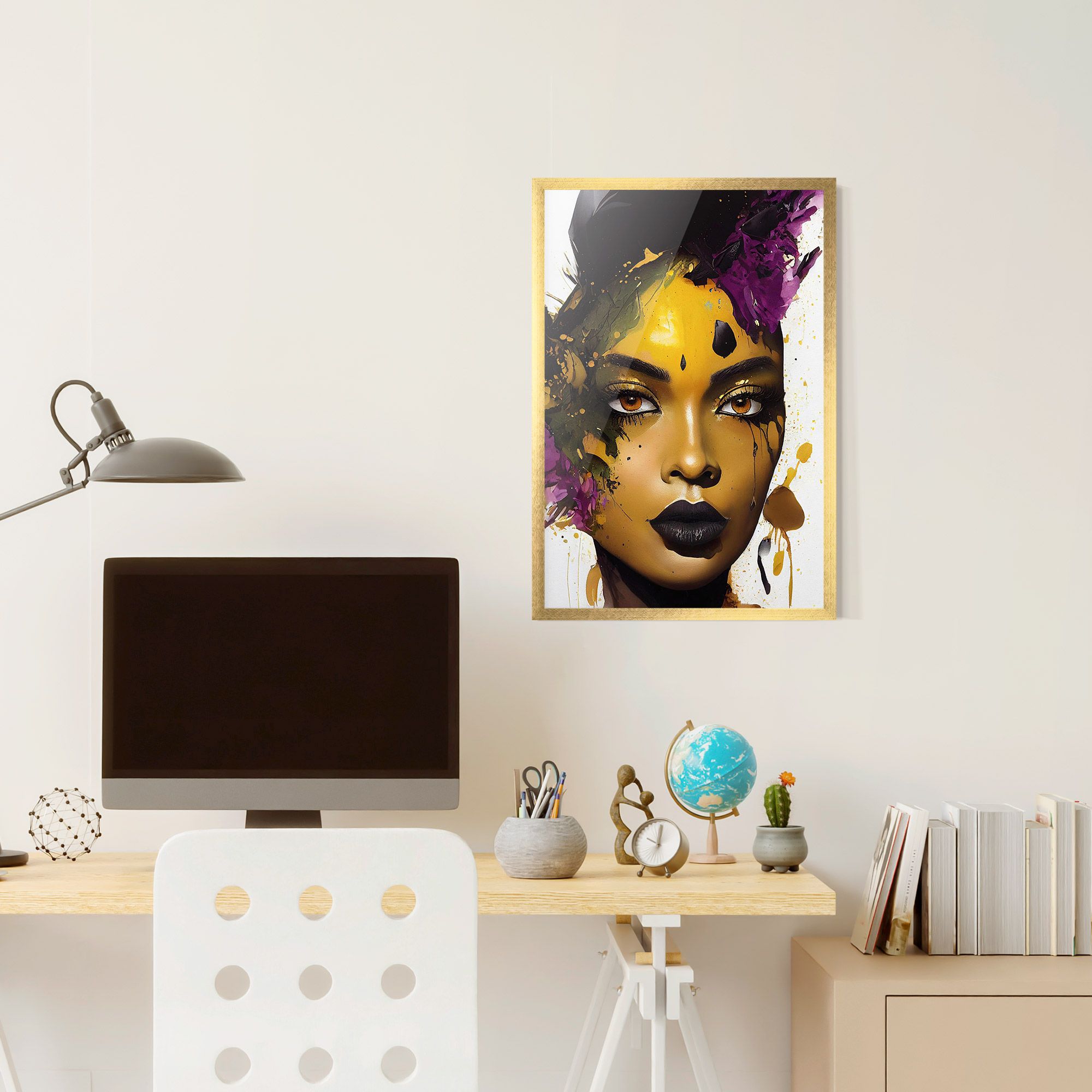 Yellow Black Lips Makeup mockup 6