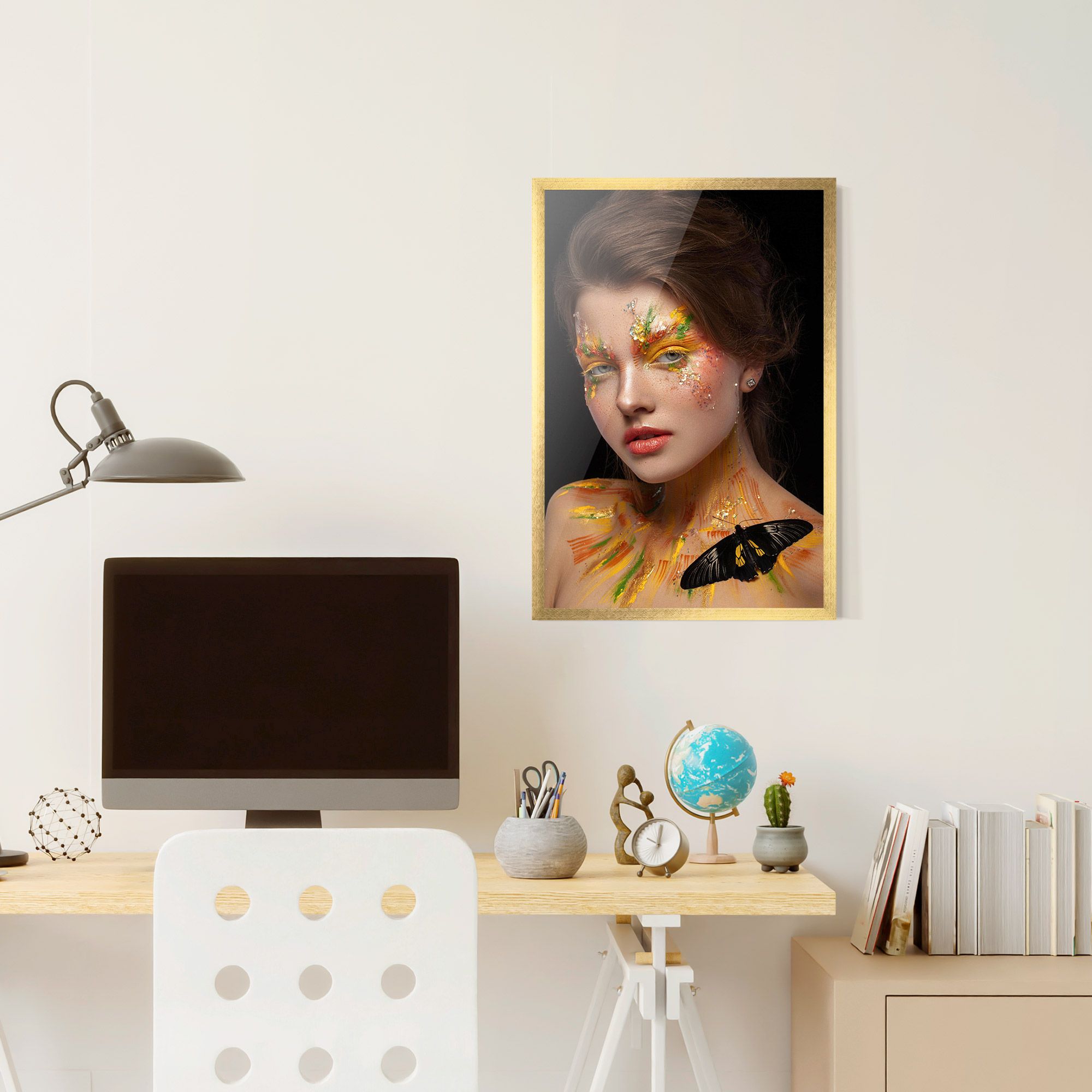 Yellow Butterfly Makeup mockup 6