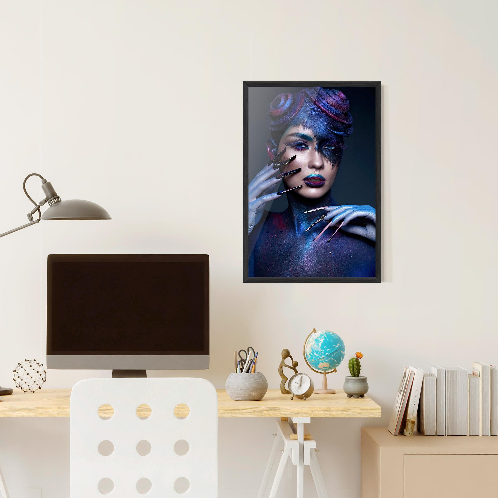 Gerahmte Poster Galaxy Hair Girl mockup 6