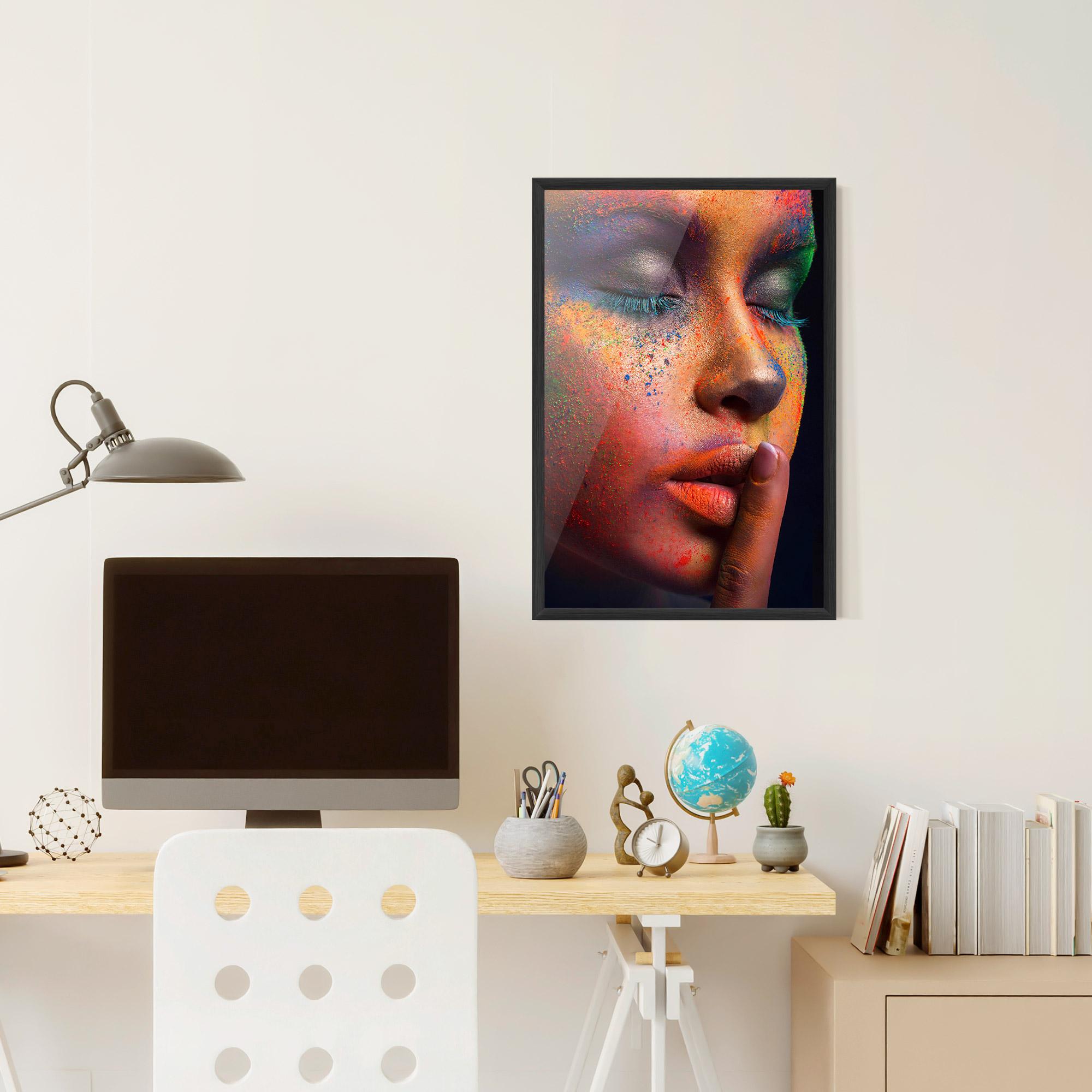 Gerahmte Poster Makeup Splash Color mockup 6