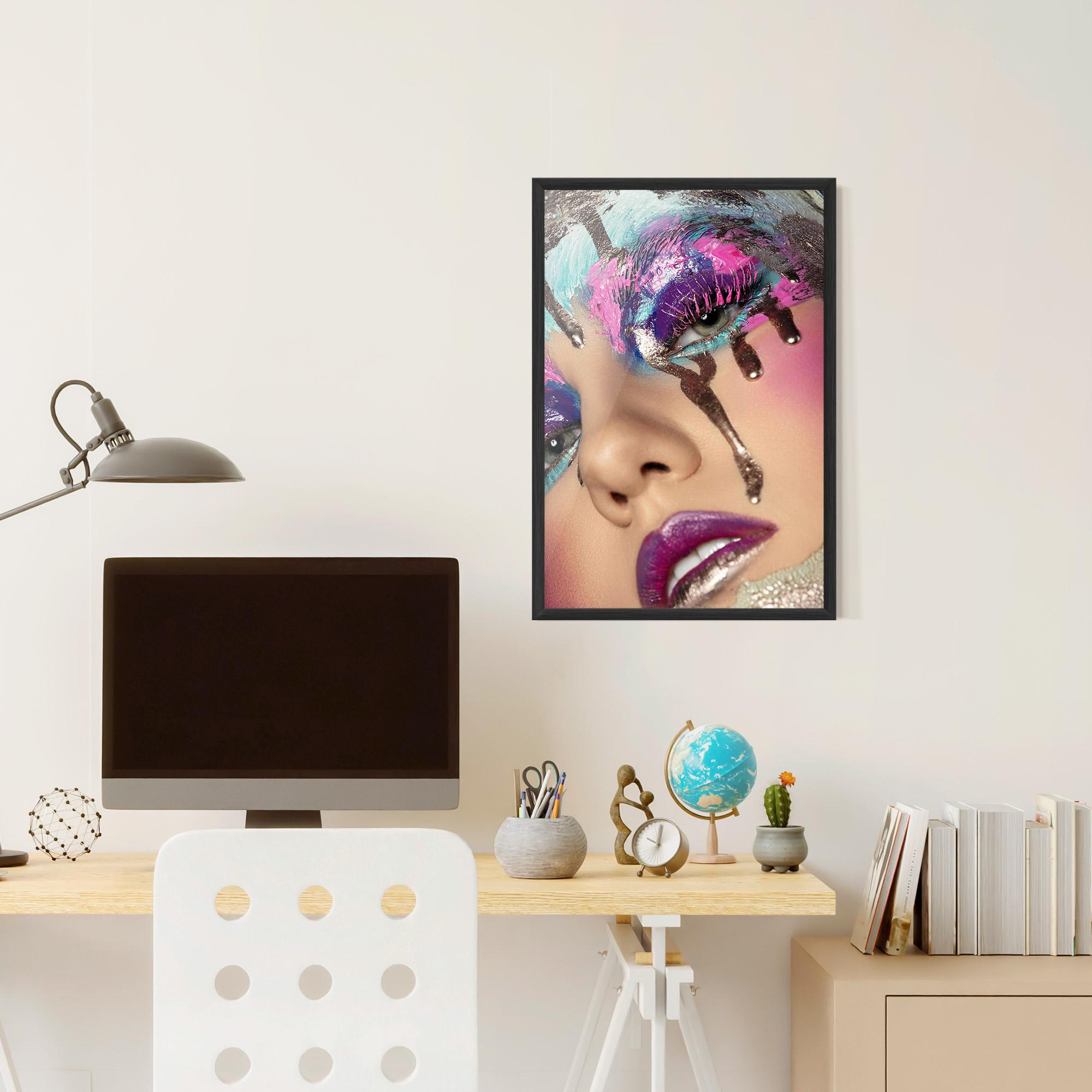 Gerahmte Poster Pretty Pink Eyelashes mockup 6