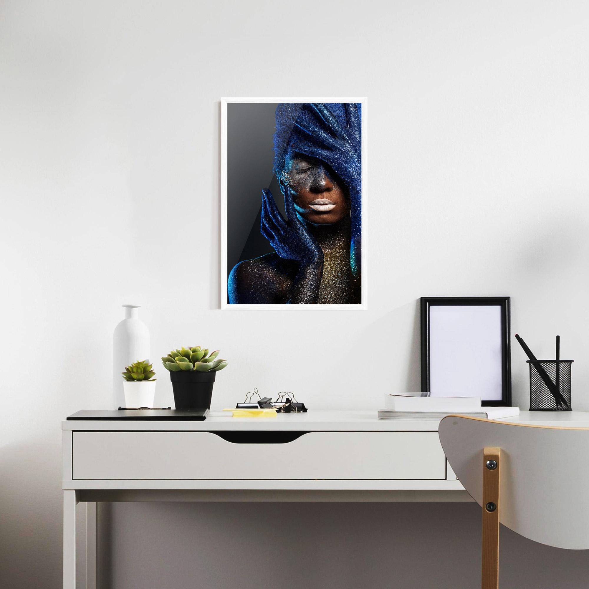 Gerahmte Poster Blue Hair Hands mockup 7