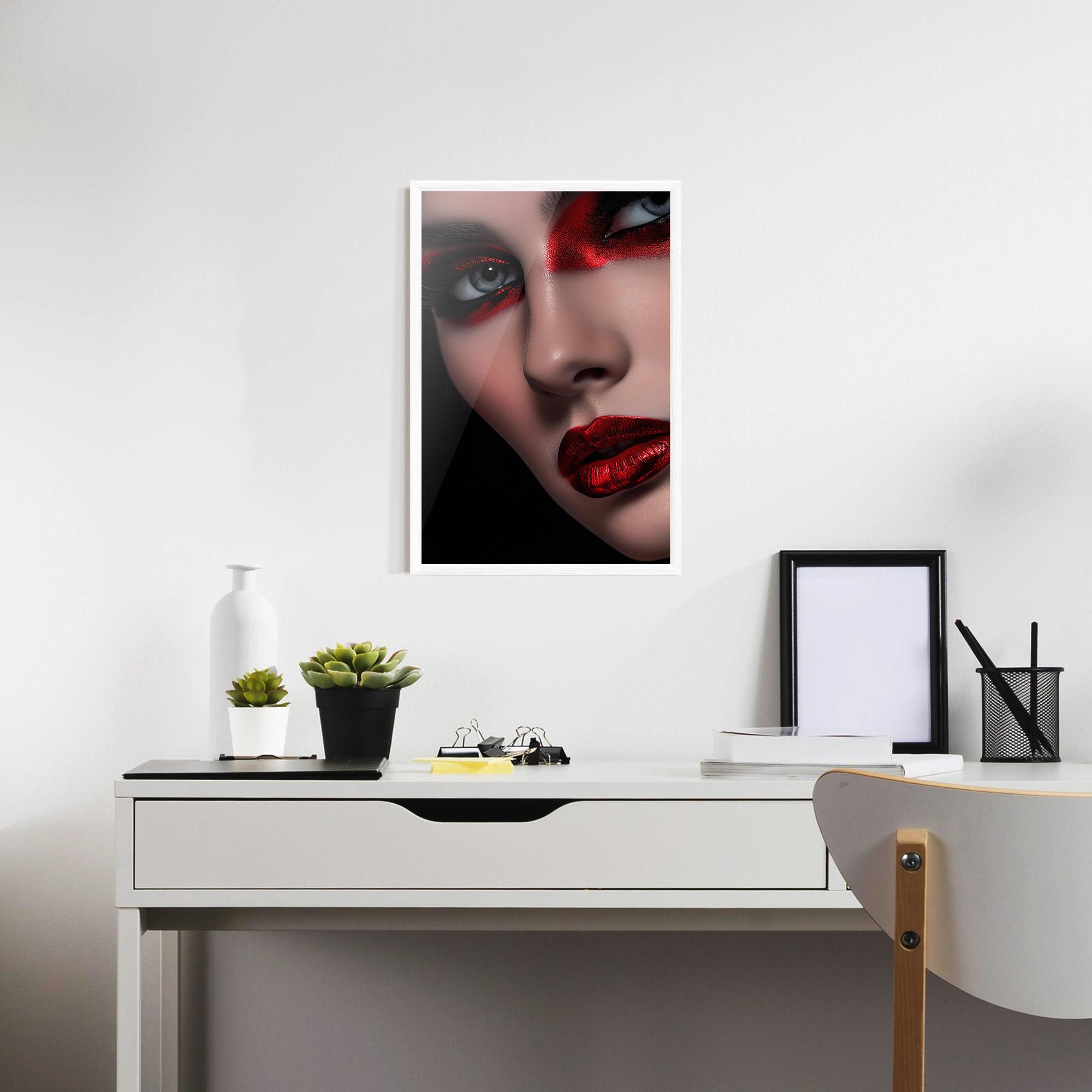 Gerahmte Poster Close Up Red Makeup mockup 7