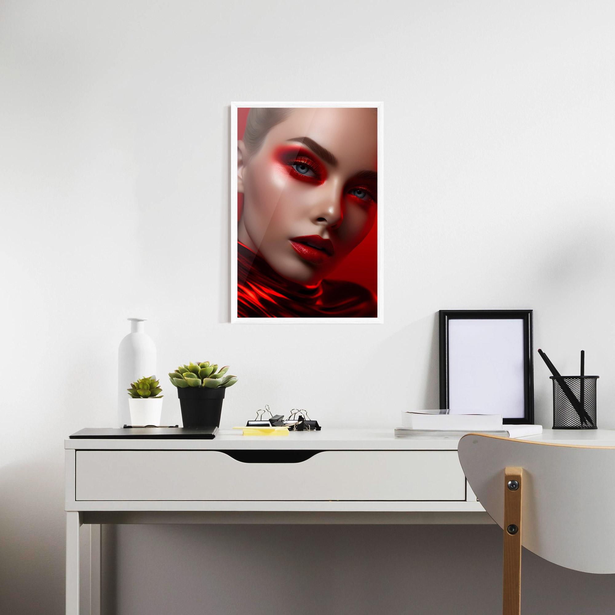 Gerahmte Poster Red Makeup Art mockup 7