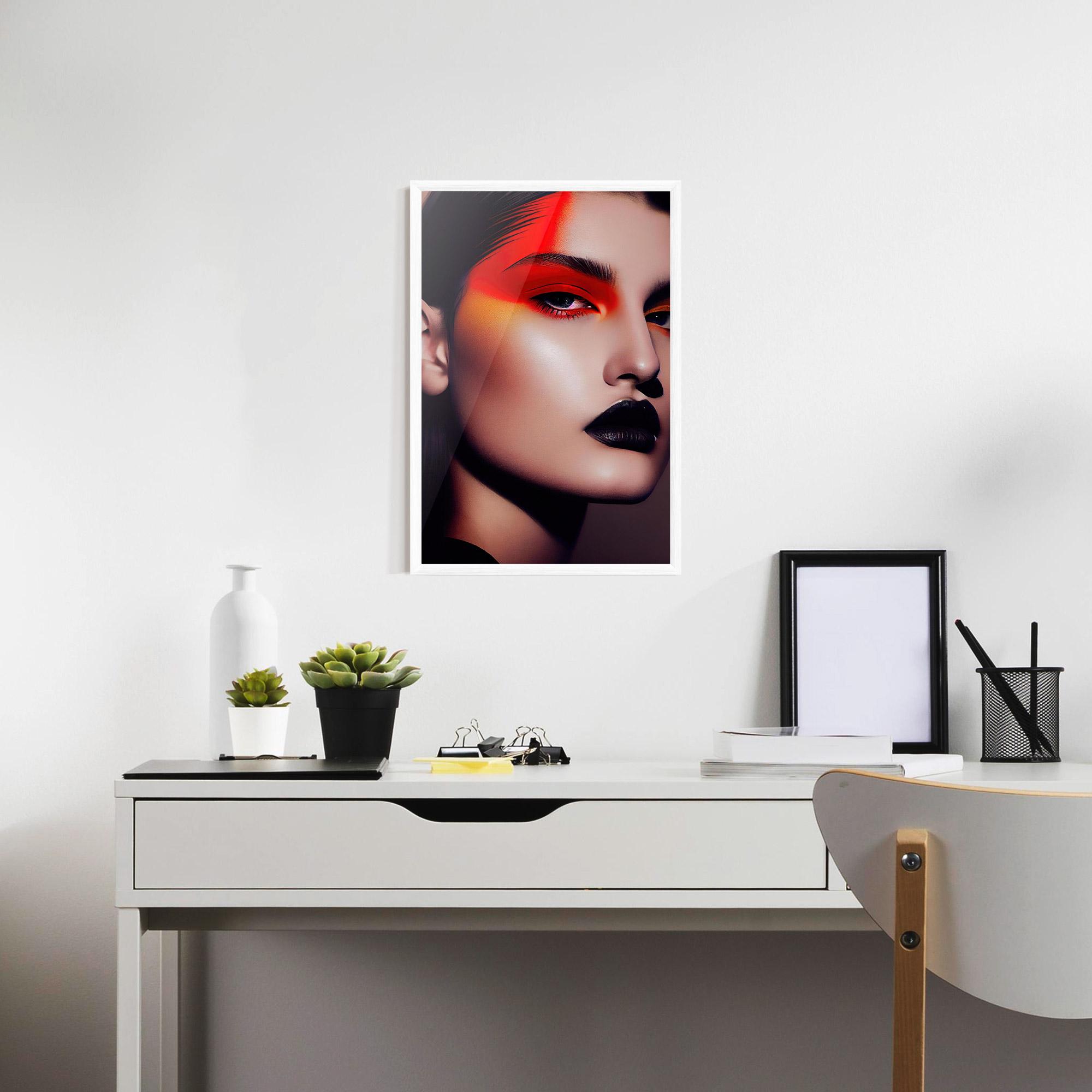 Gerahmte Poster Strong Red Makeup mockup 7