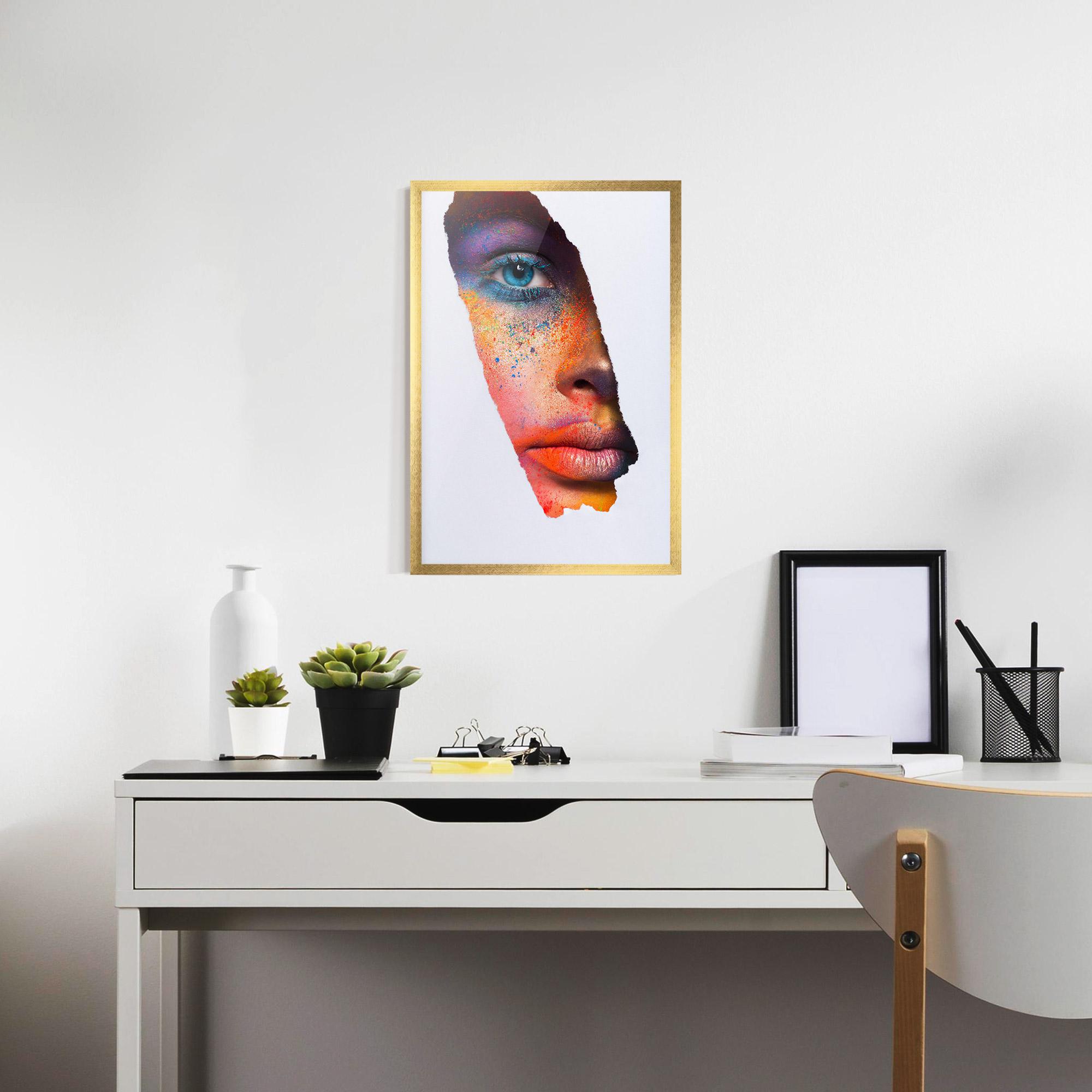 Gerahmte Poster Blue Eyelashes Makeup mockup 7