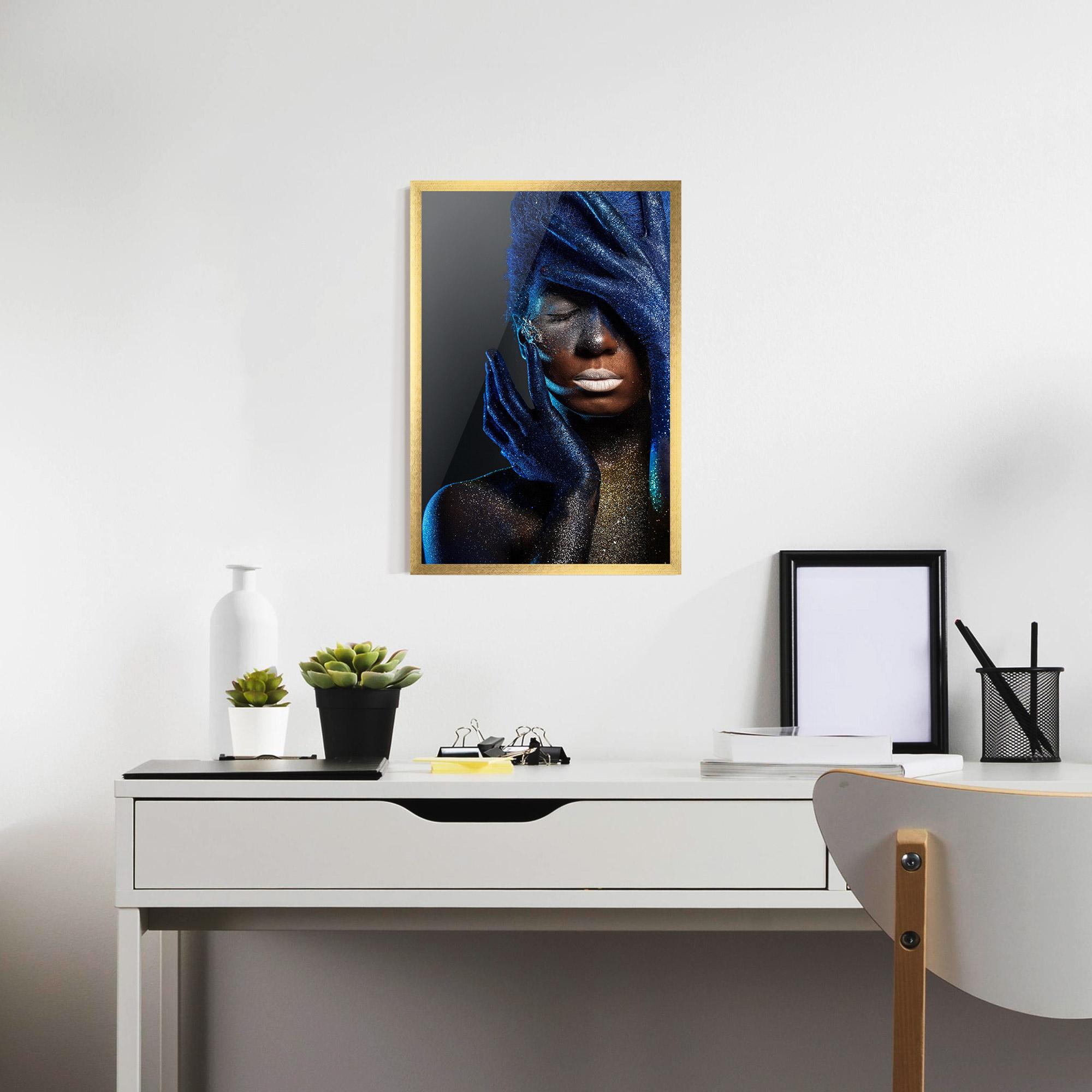 Gerahmte Poster Blue Hair Hands mockup 7