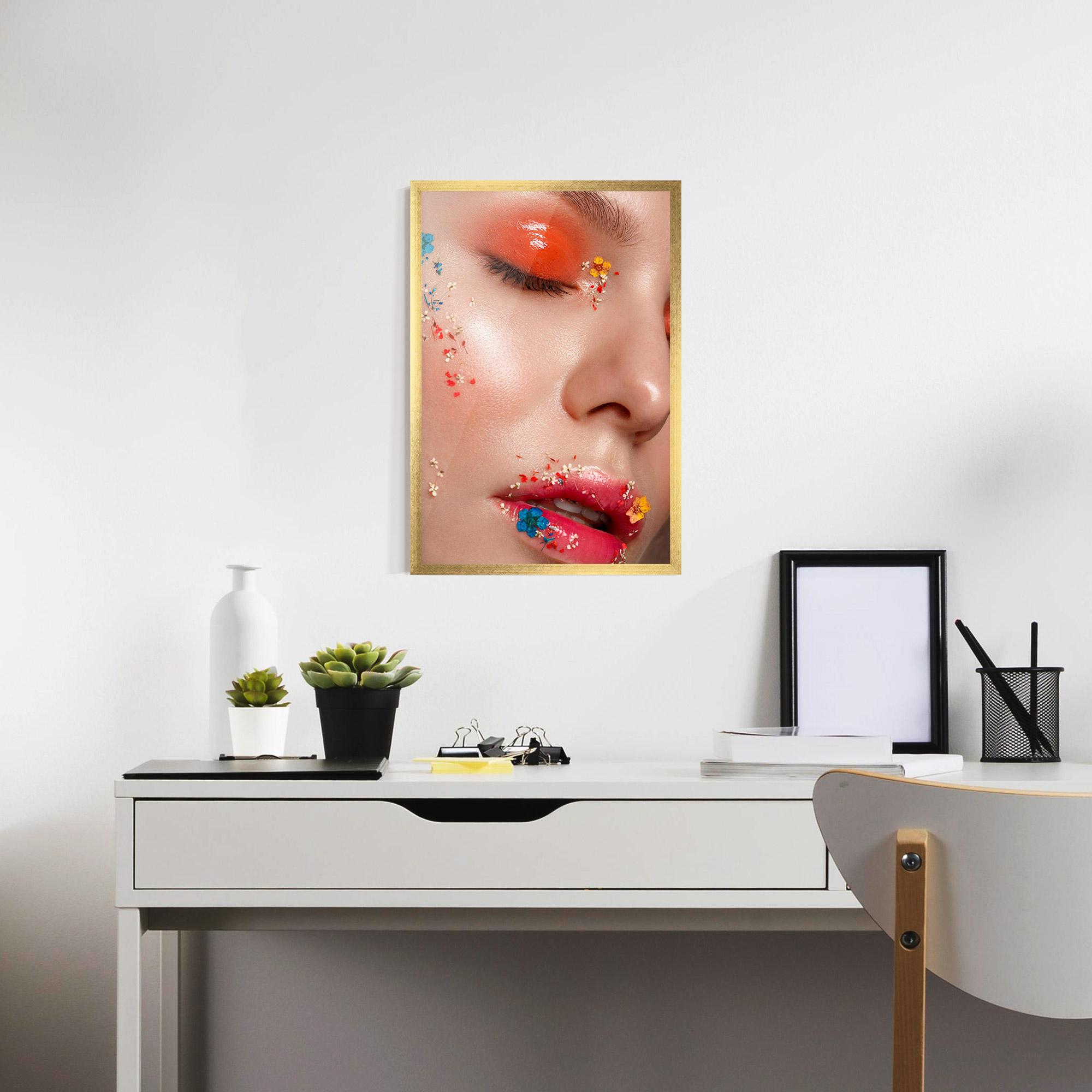 Gerahmte Poster Pretty Orange Make Up mockup 7